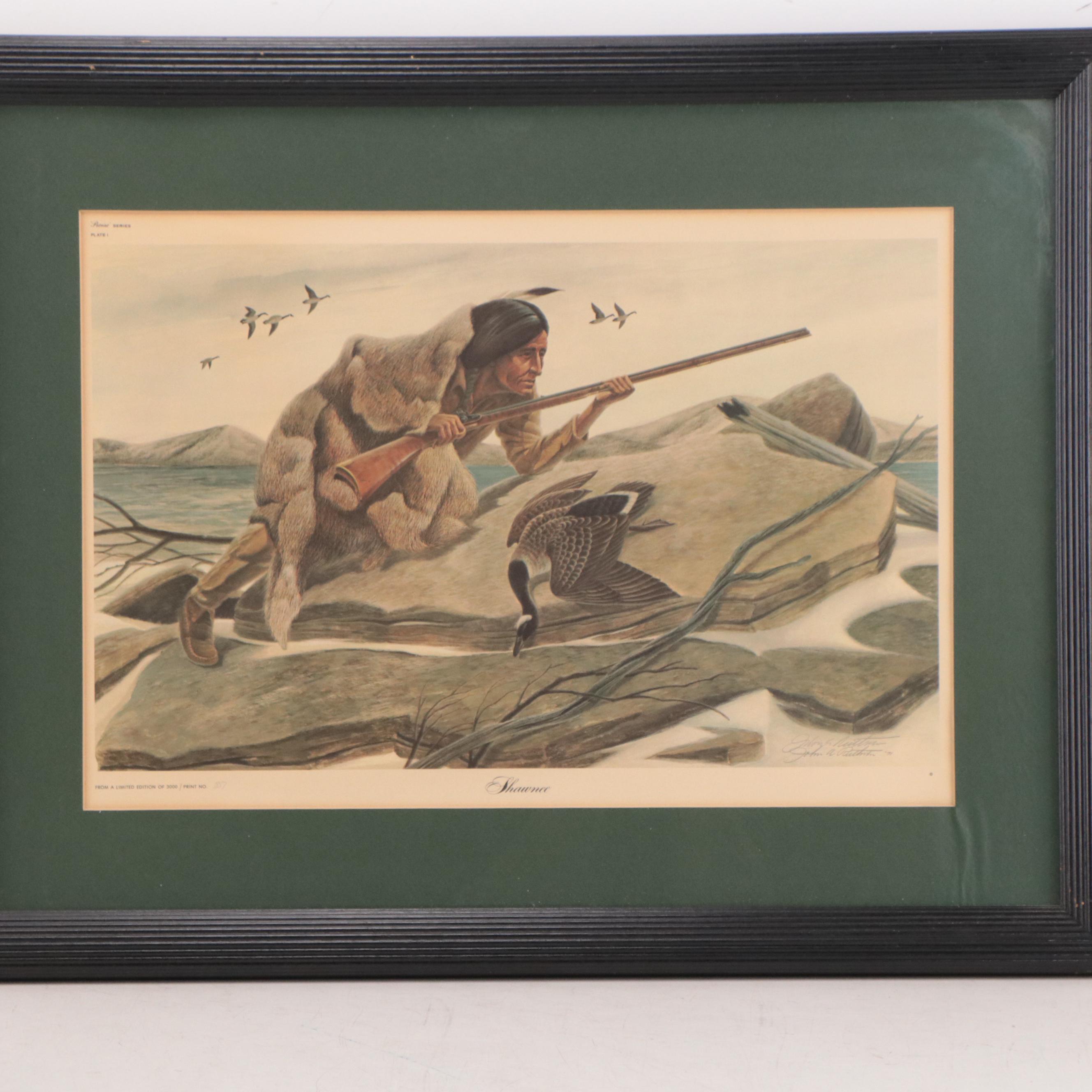John A Ruthven Offset Lithograph "Shawnee," Circa 1971