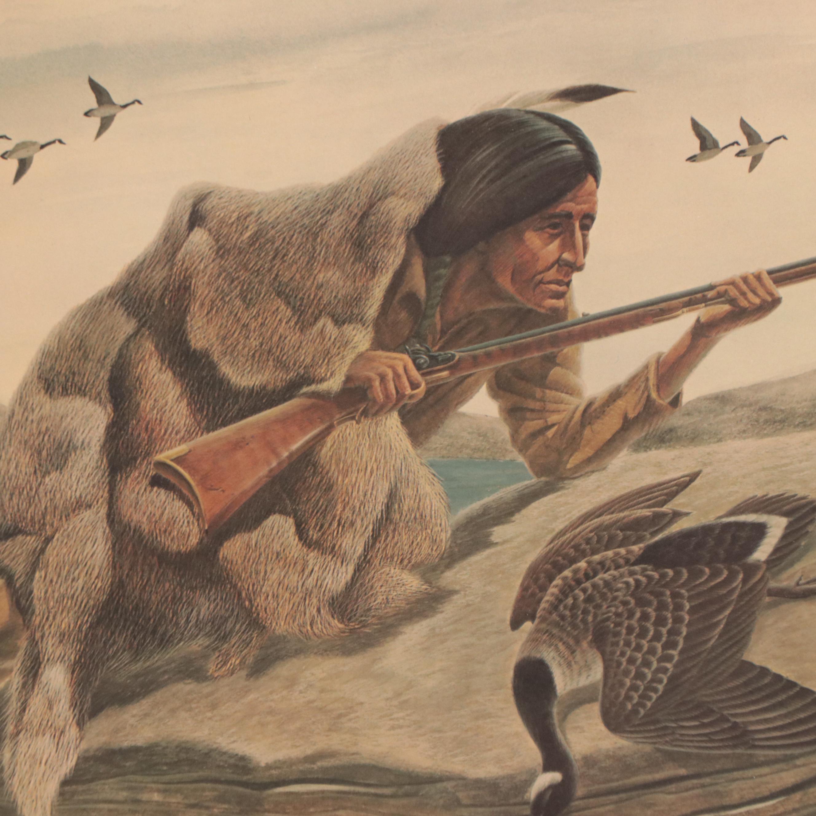 John A Ruthven Offset Lithograph "Shawnee," Circa 1971