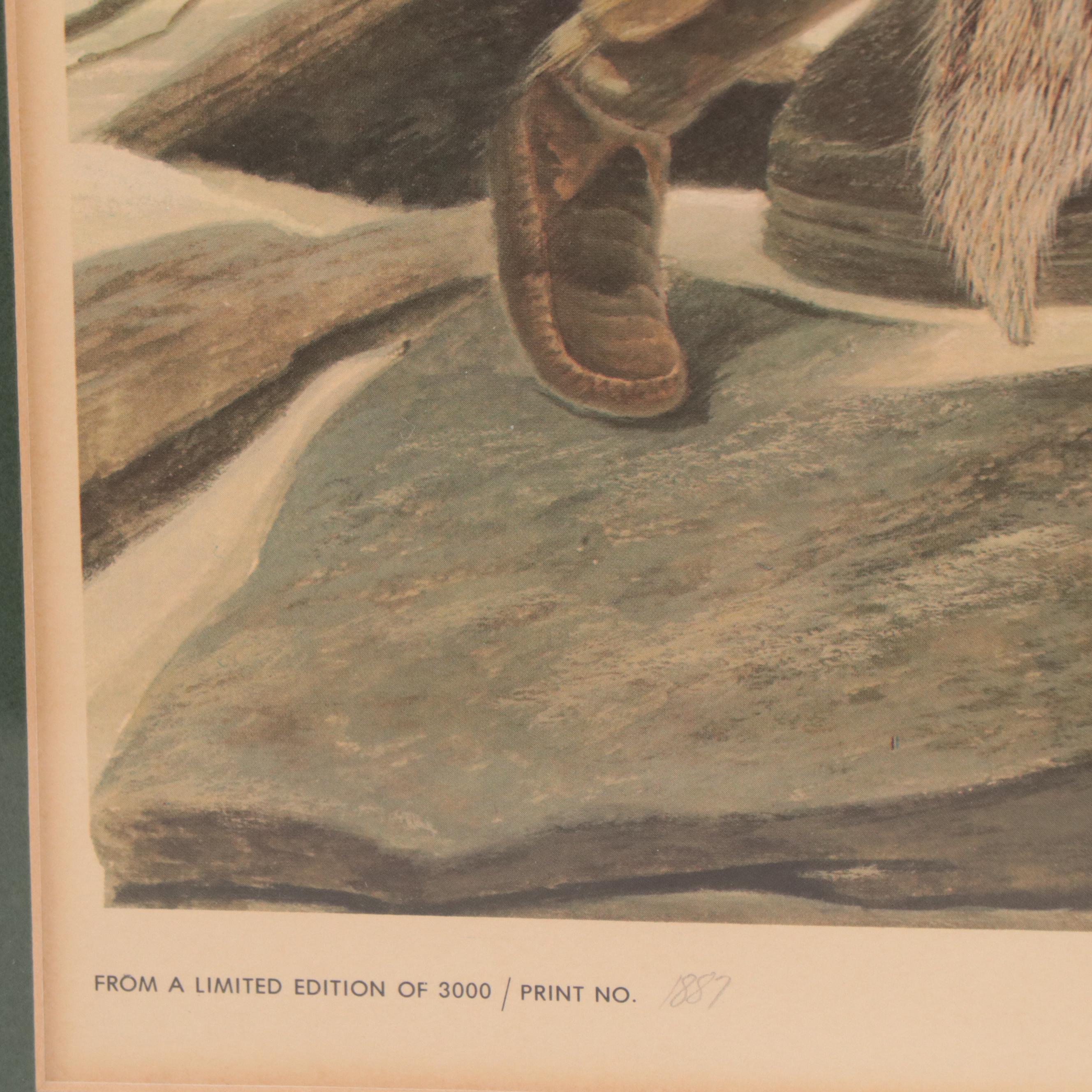 John A Ruthven Offset Lithograph "Shawnee," Circa 1971