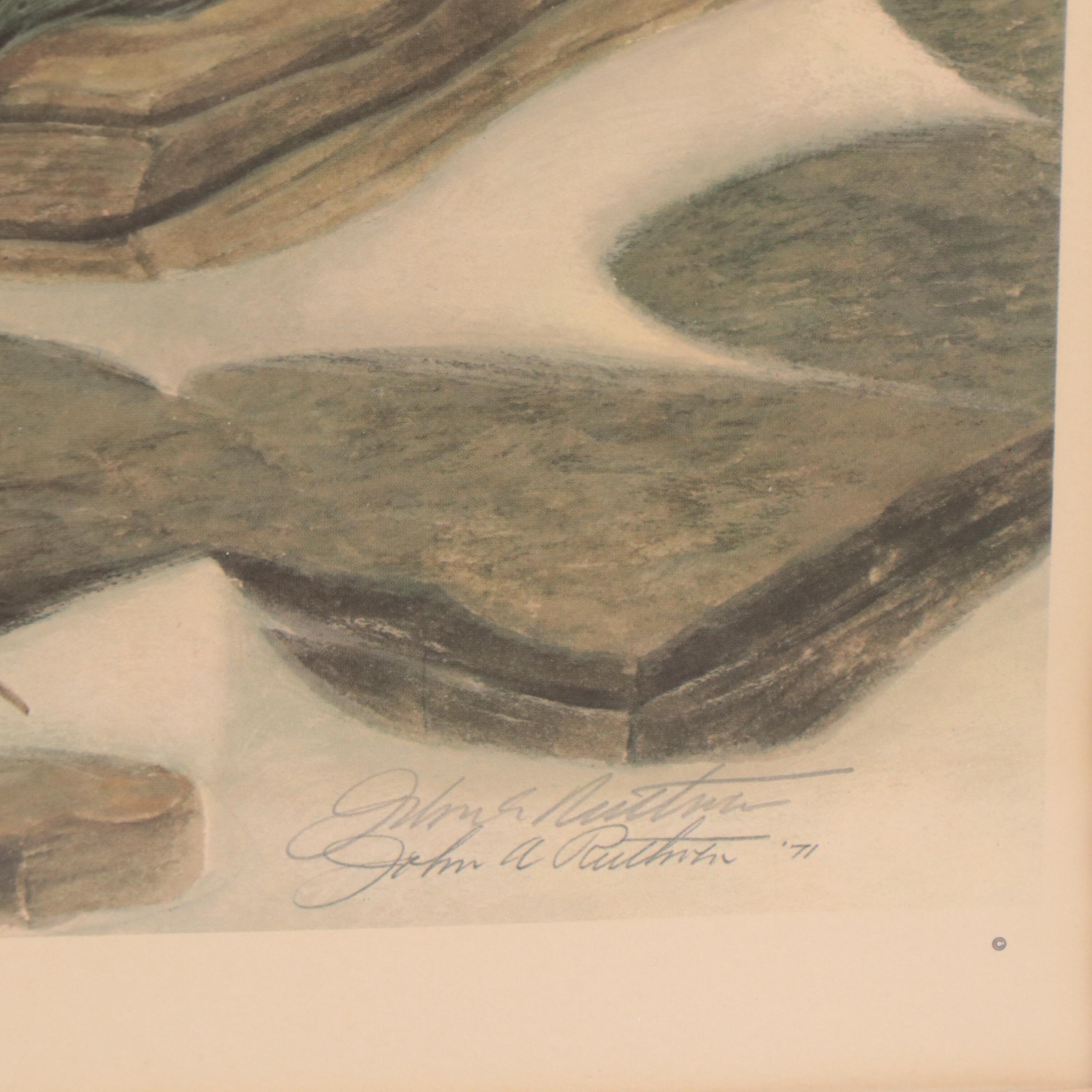 John A Ruthven Offset Lithograph "Shawnee," Circa 1971