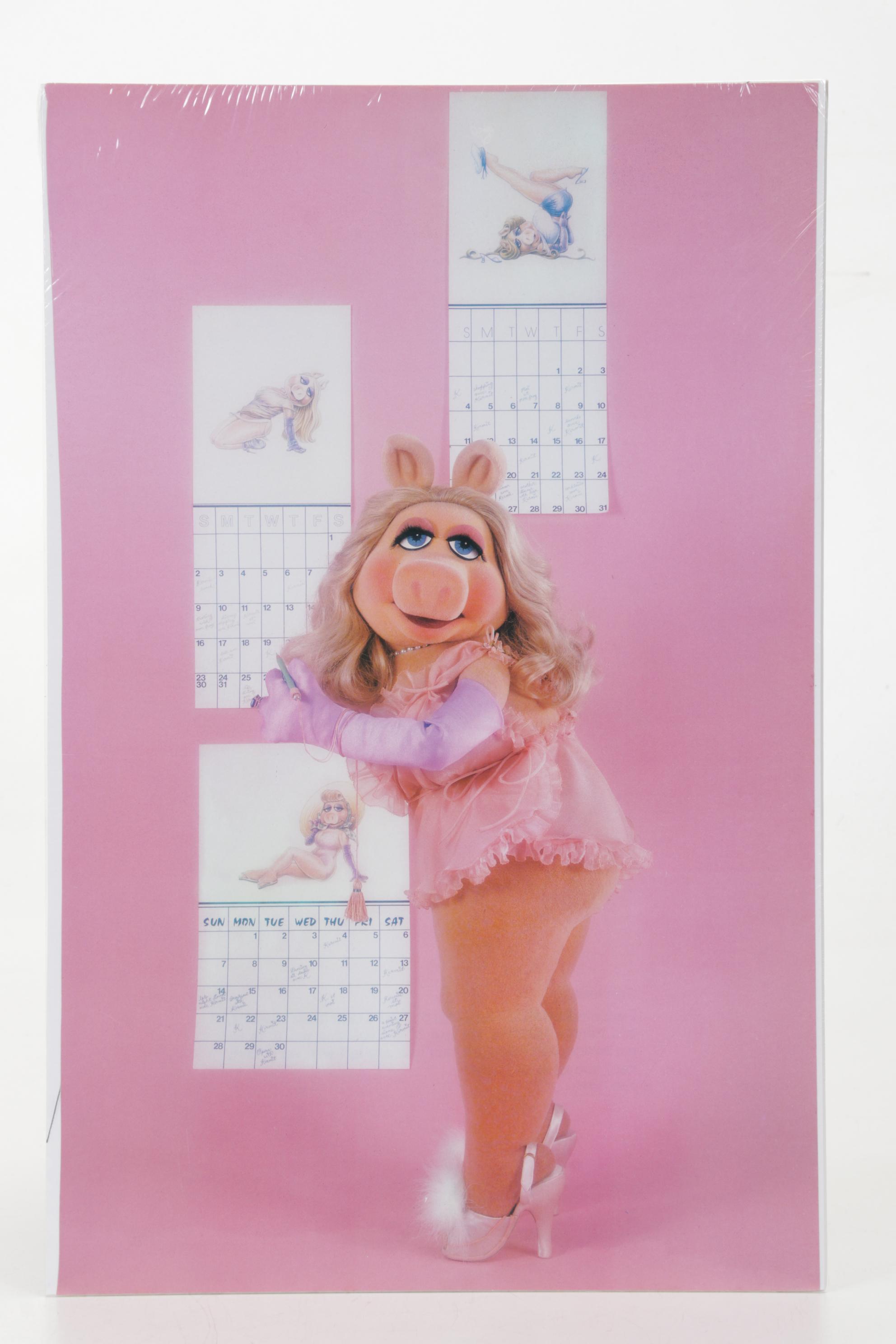 Miss Piggy and Pin-up Calendar Offset Lithograph From "Miss Piggy's Poster Book"