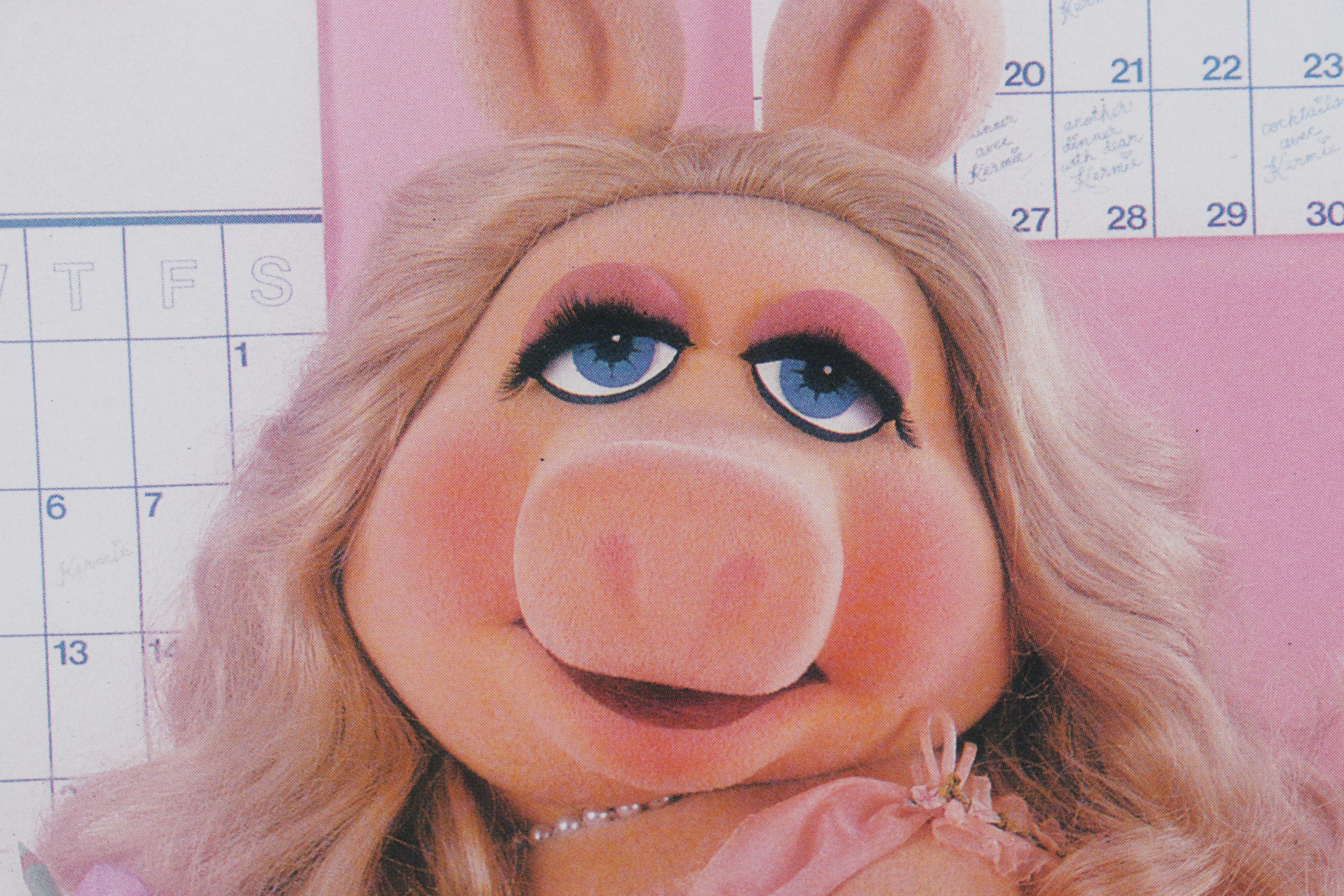 Miss Piggy and Pin-up Calendar Offset Lithograph From "Miss Piggy's Poster Book"