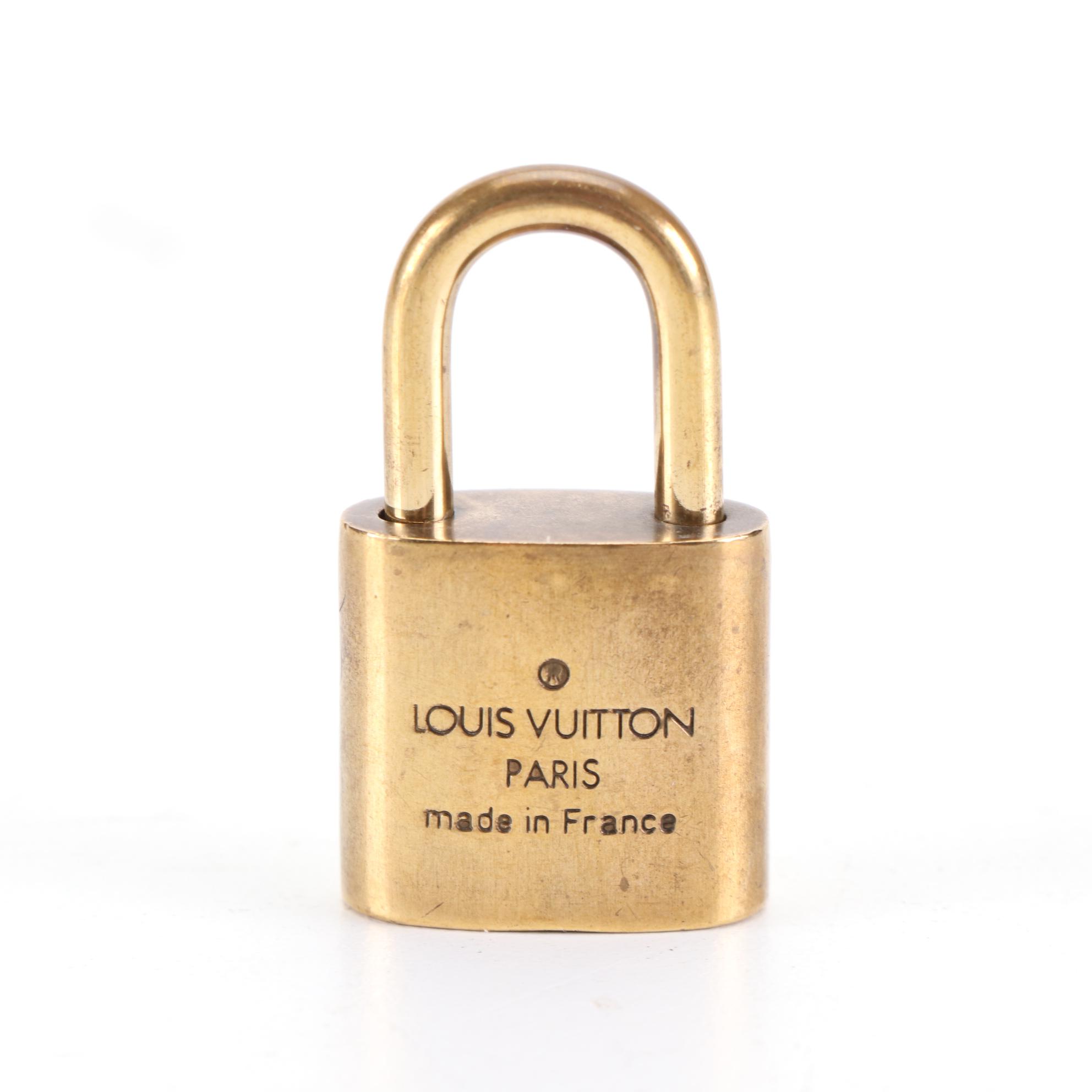 Louis Vuitton Brass Padlock and Key Set