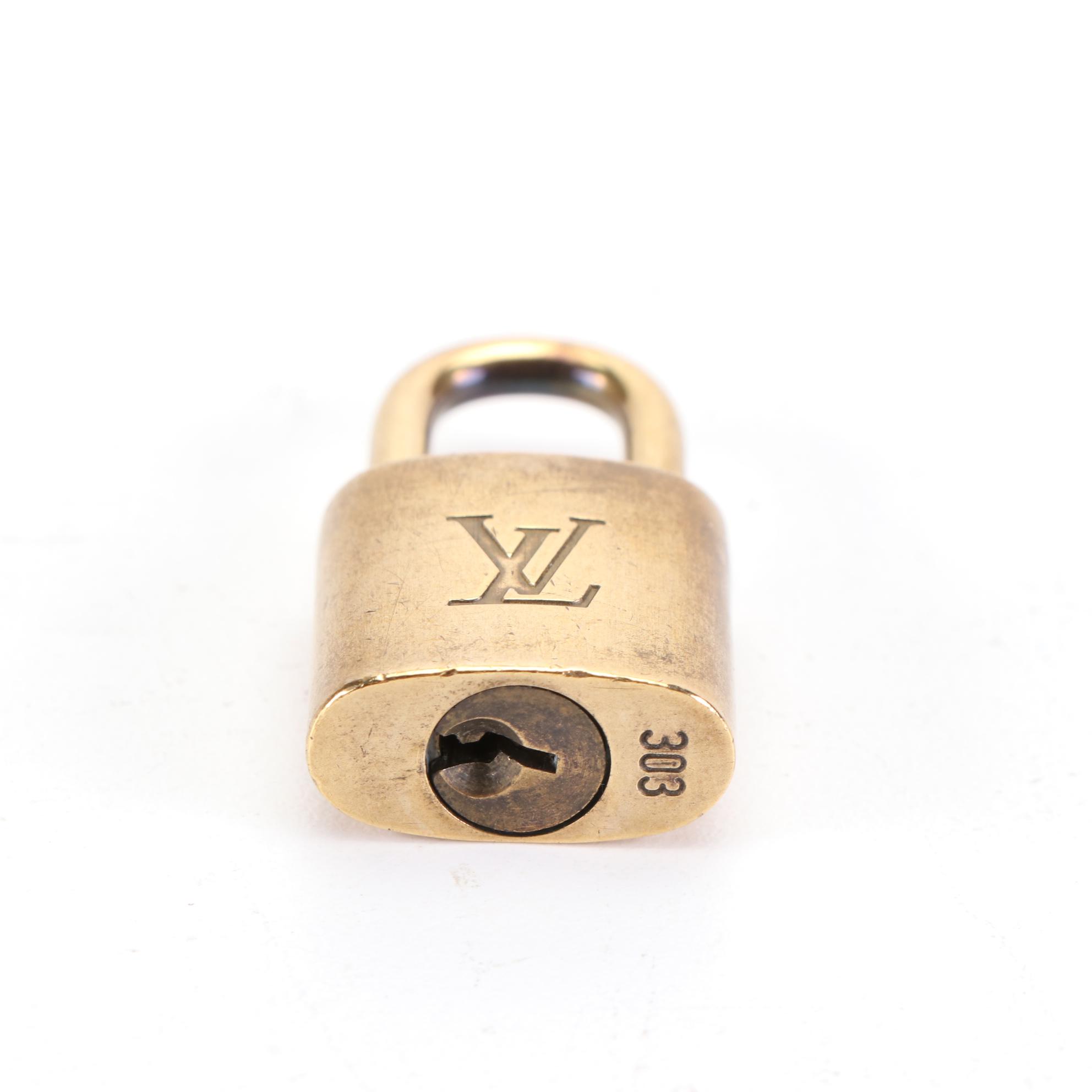 Louis Vuitton Brass Padlock and Key Set