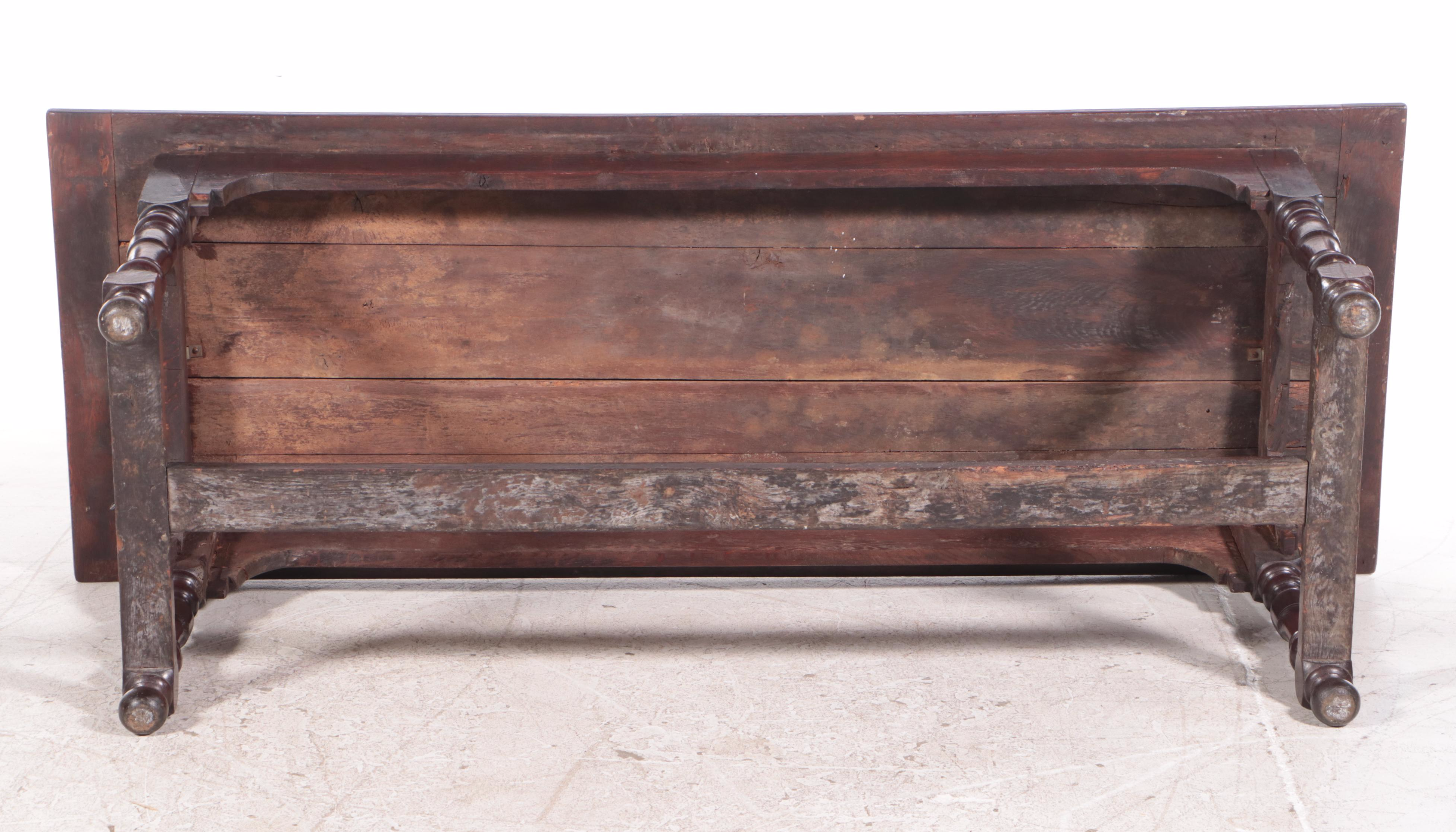 Charles II Style Oak Refectory Table, 19th Century
