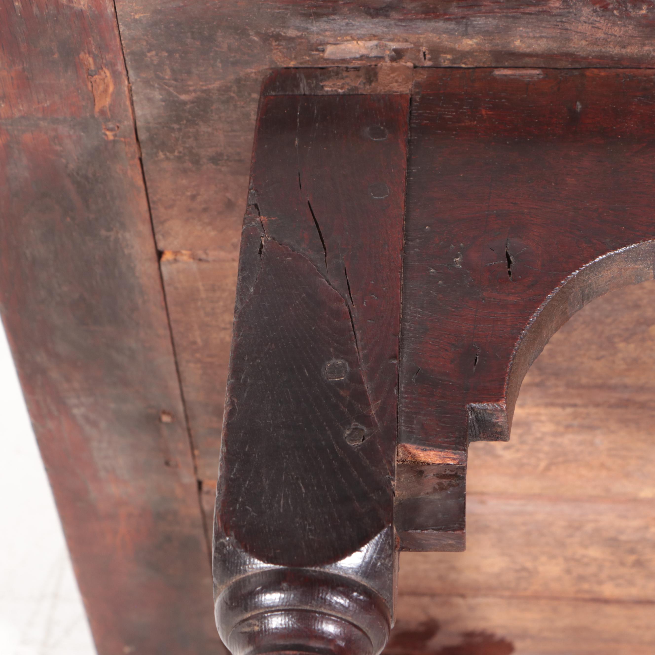 Charles II Style Oak Refectory Table, 19th Century