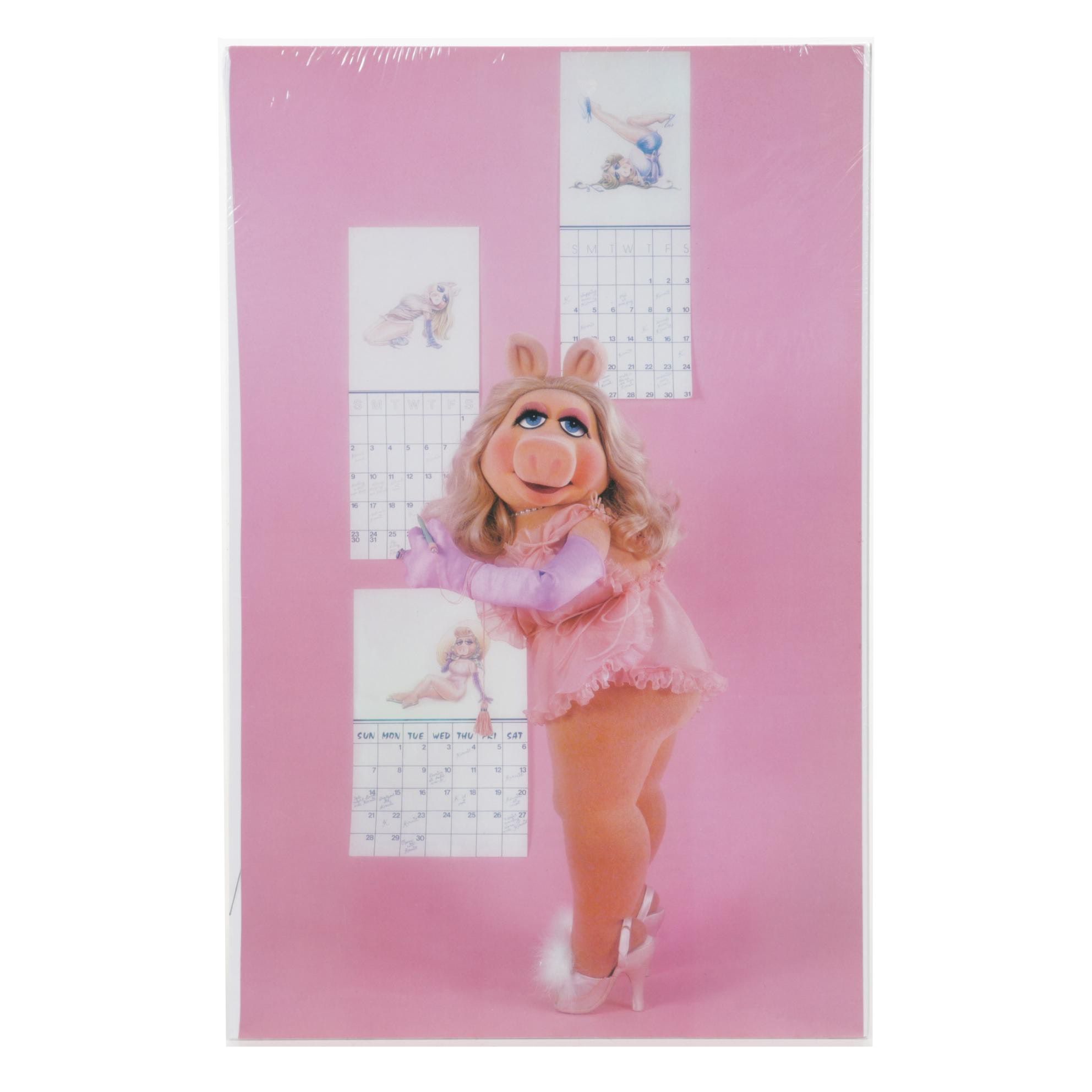 Miss Piggy and Pin-up Calendar Offset Lithograph From "Miss Piggy's Poster Book"
