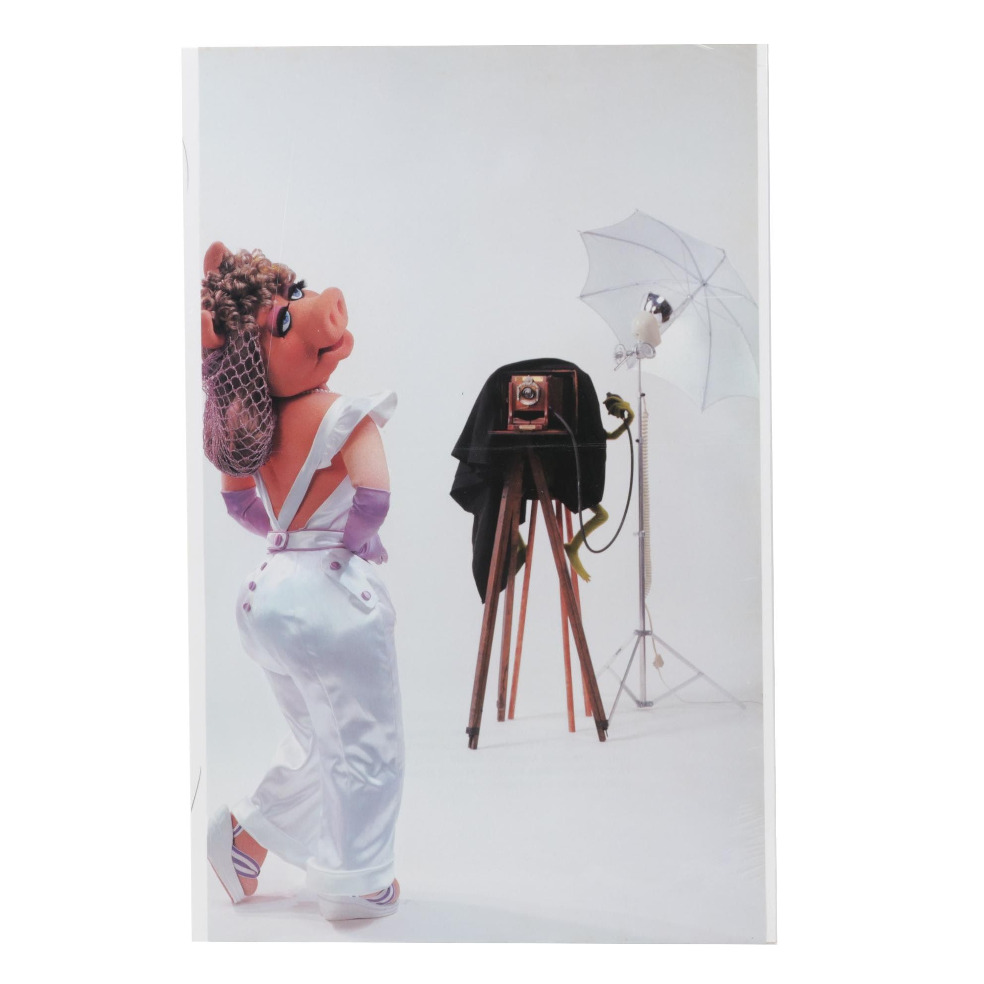 Miss Piggy on Photo Set Offset Lithograph From "Miss Piggy's Poster Book," 1986