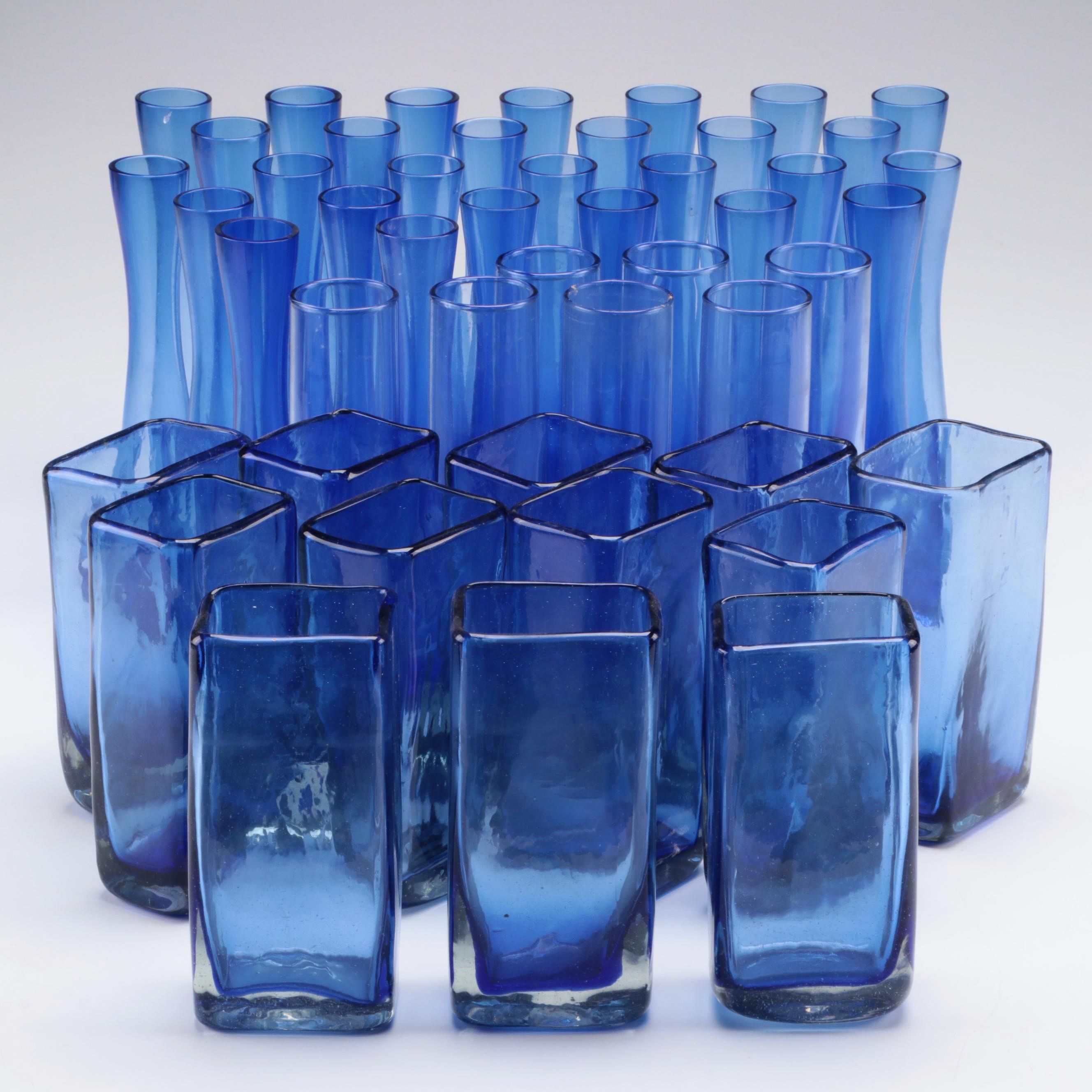 Cobalt Blue Blown Glass Vase Collection