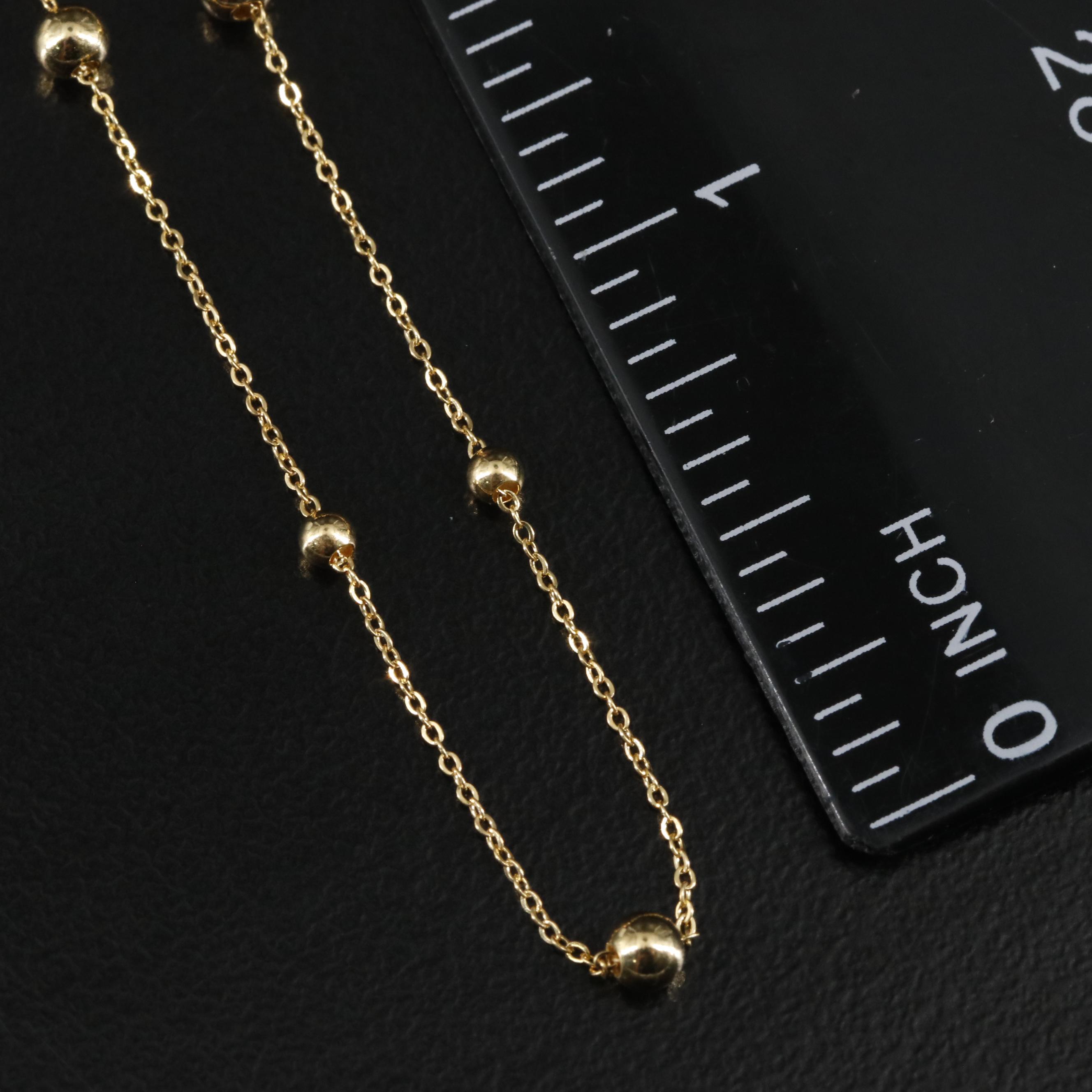 14K Bead Station Necklace