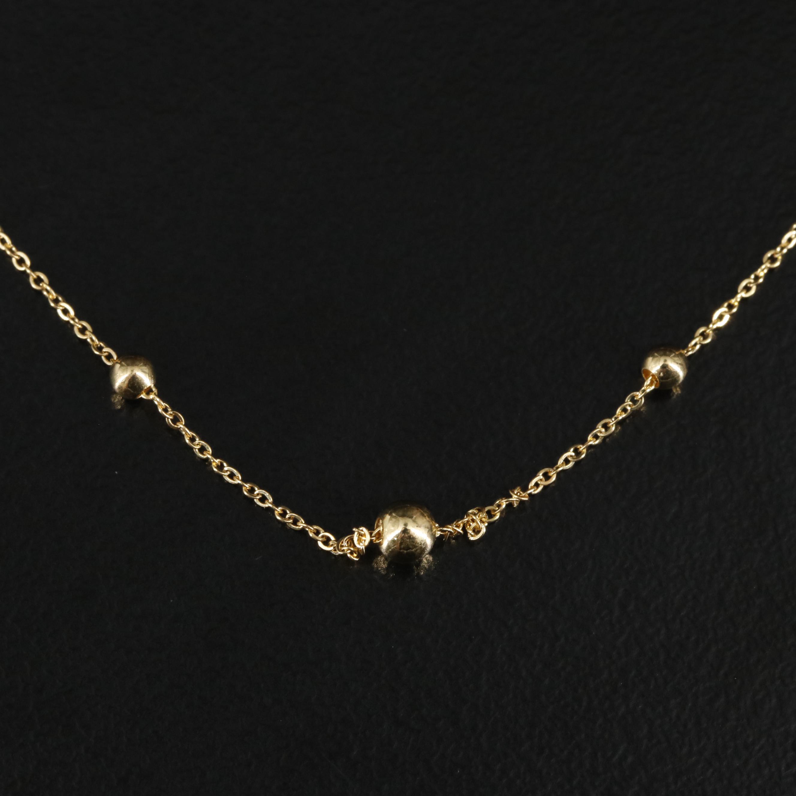 14K Bead Station Necklace