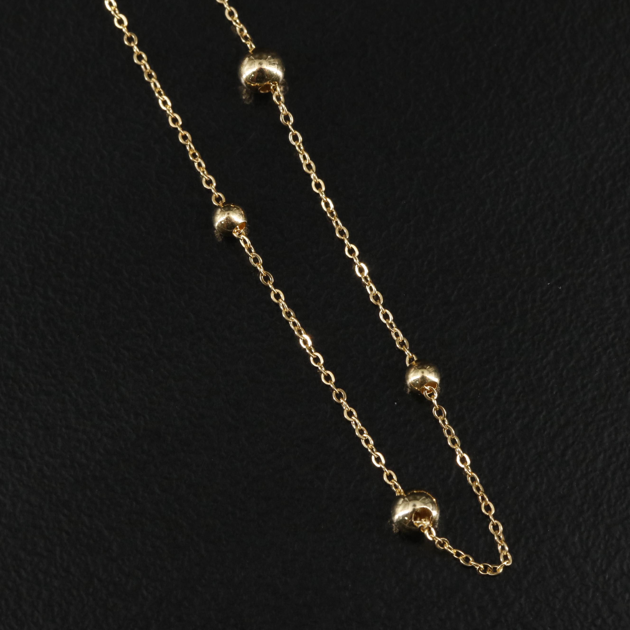 14K Bead Station Necklace