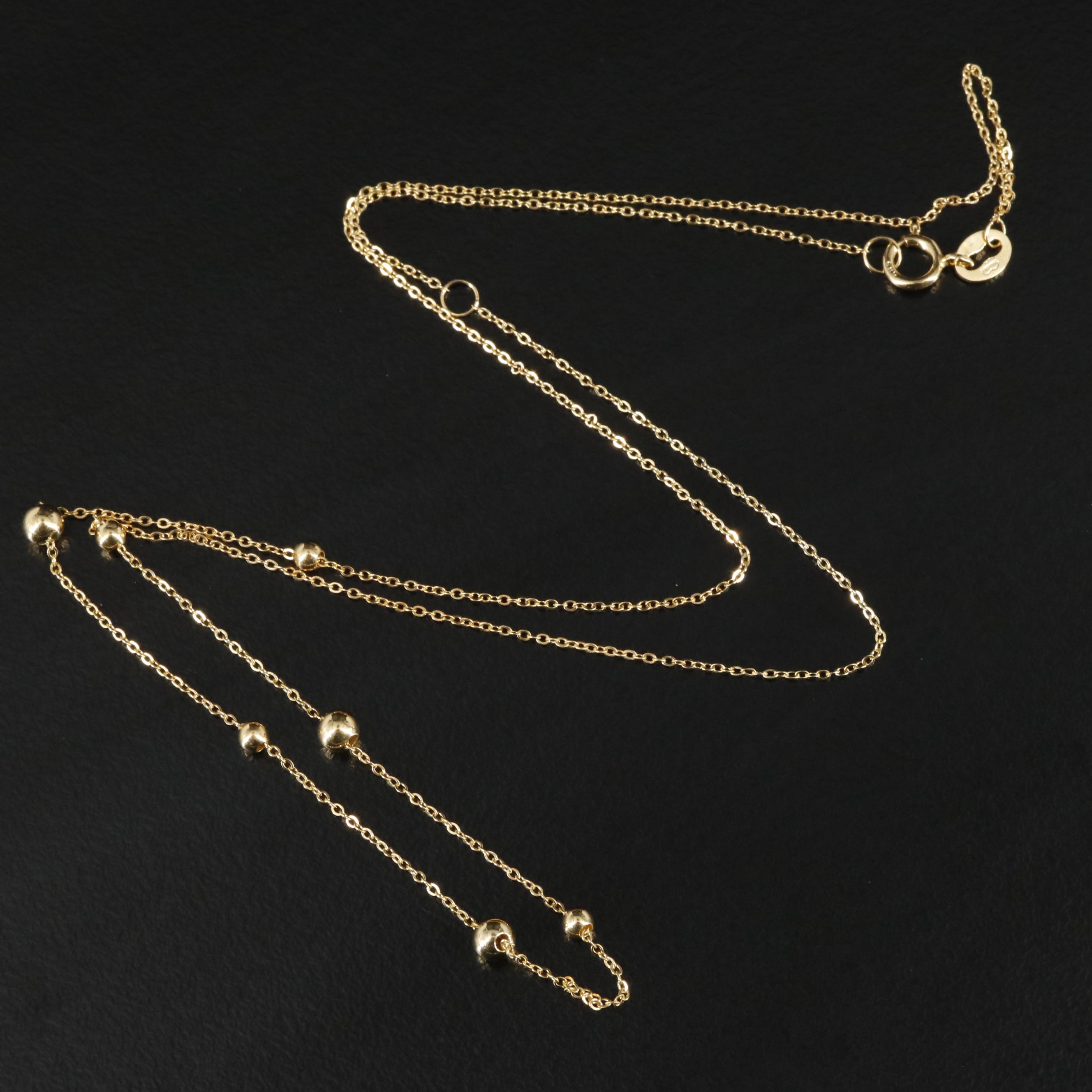 14K Bead Station Necklace