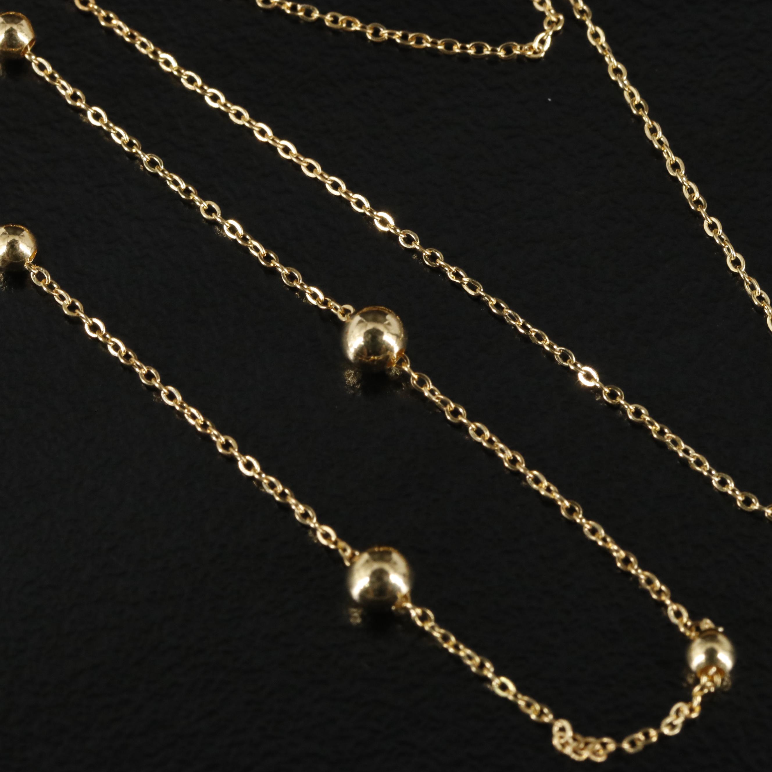 14K Bead Station Necklace