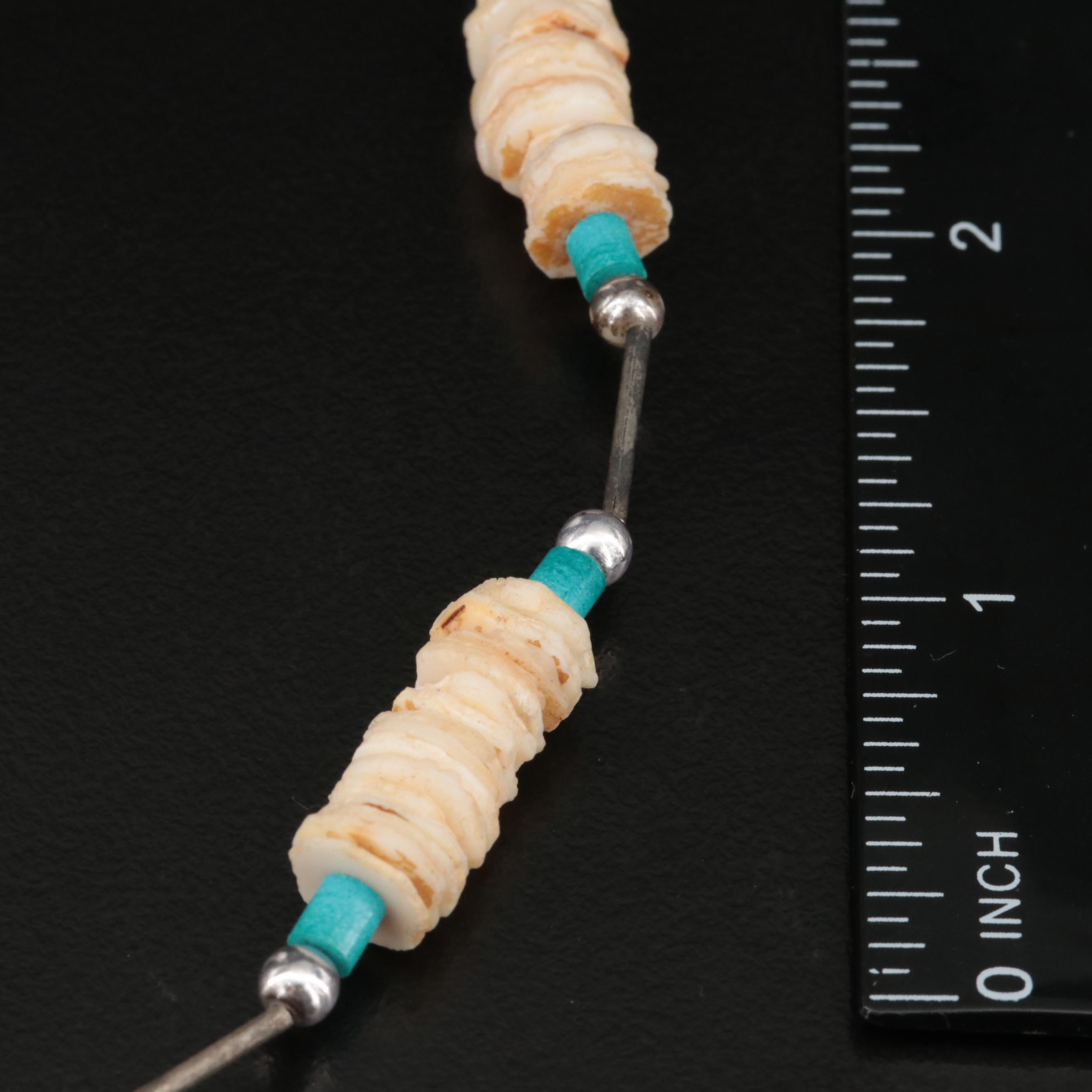 Beaded Necklace with Turquoise, Faux Coral and Faux Turquoise