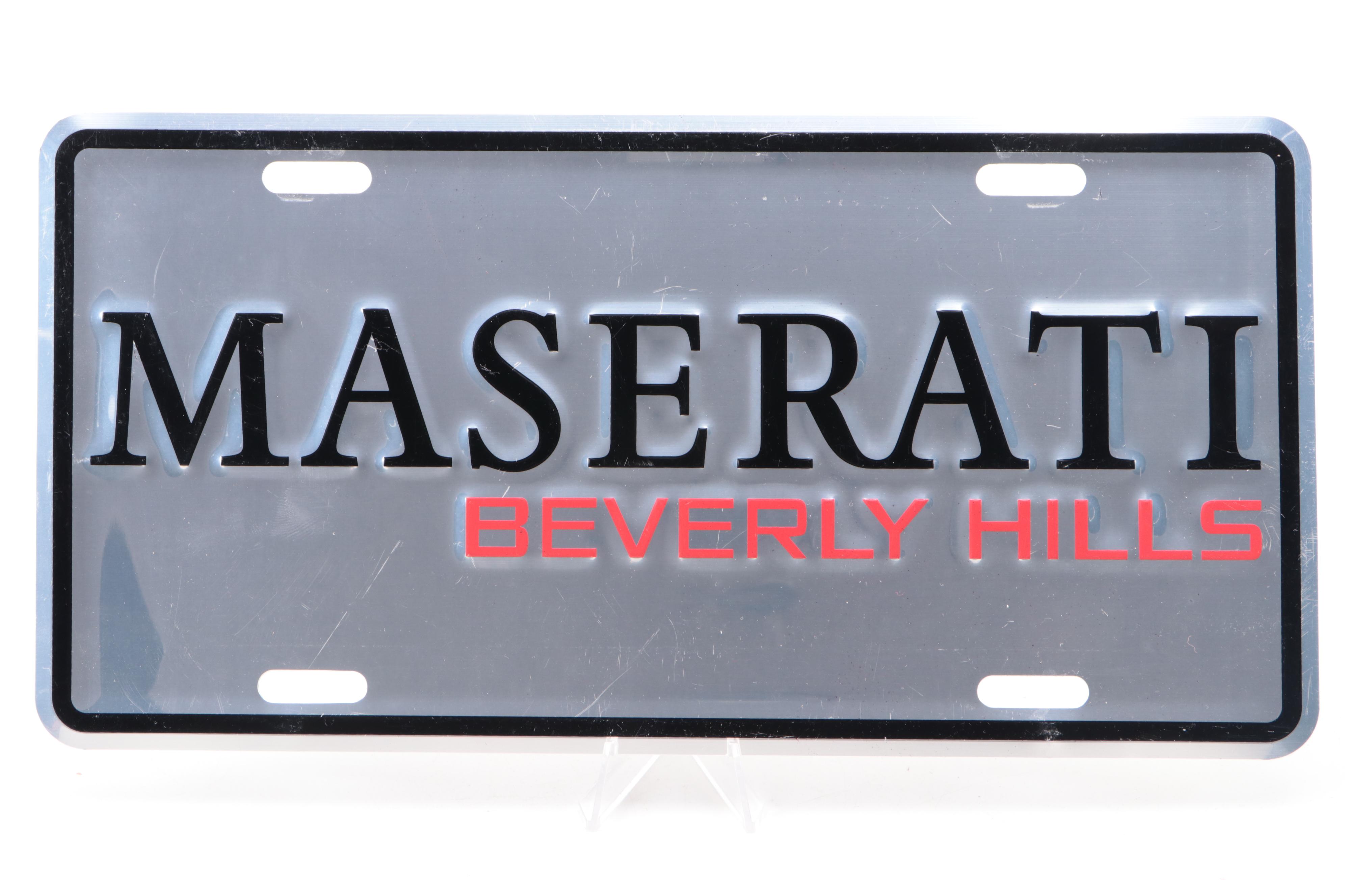 Ferrari Plush Teddy Bear with Jacket/Goggles and Maserati Vanity Plate