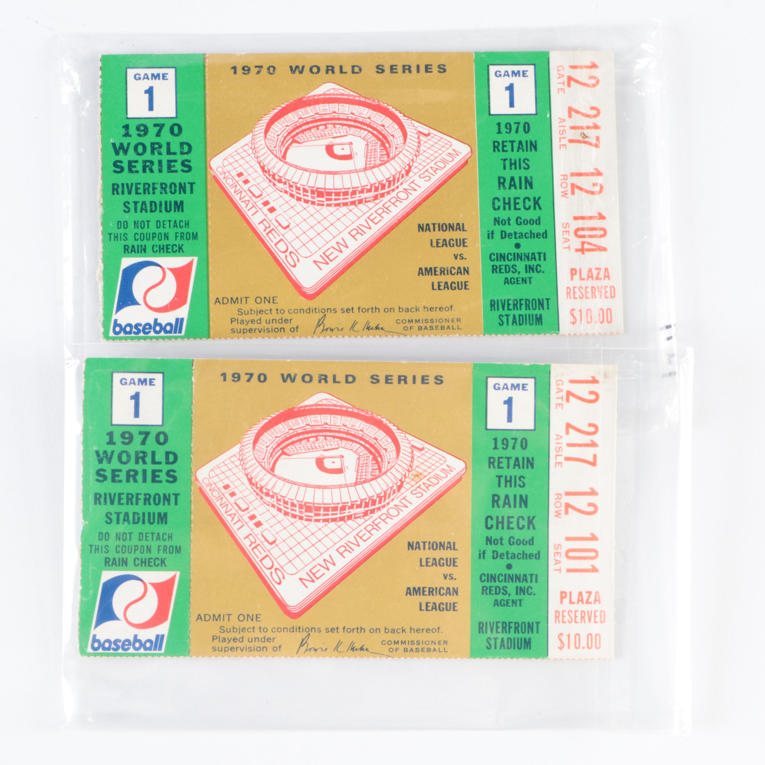 1970 World Series Game 1 Ticket Stubs With Upper Deck and More Sports Cards