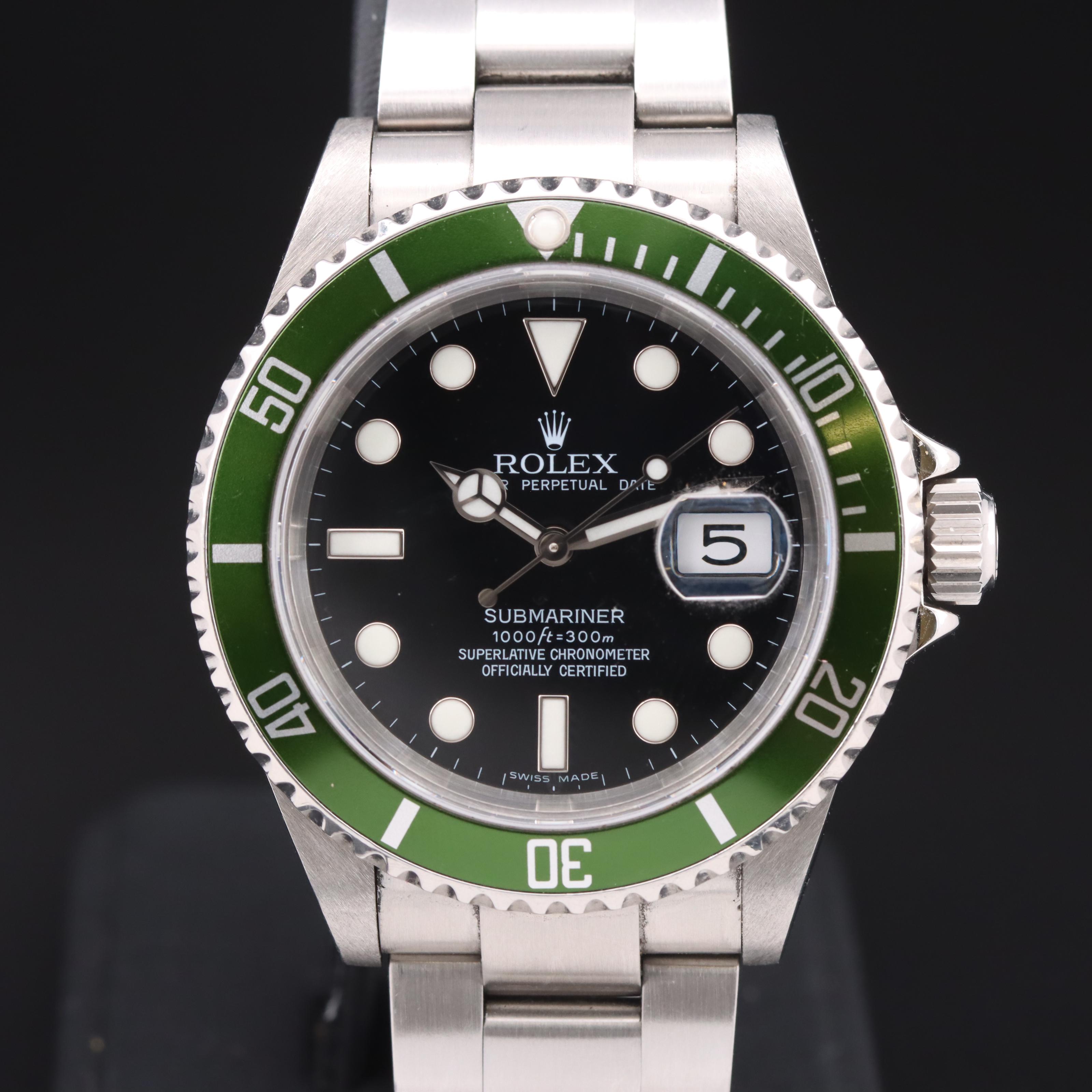 2006 Rolex Submariner Date Green "Kermit" Bezel Watch