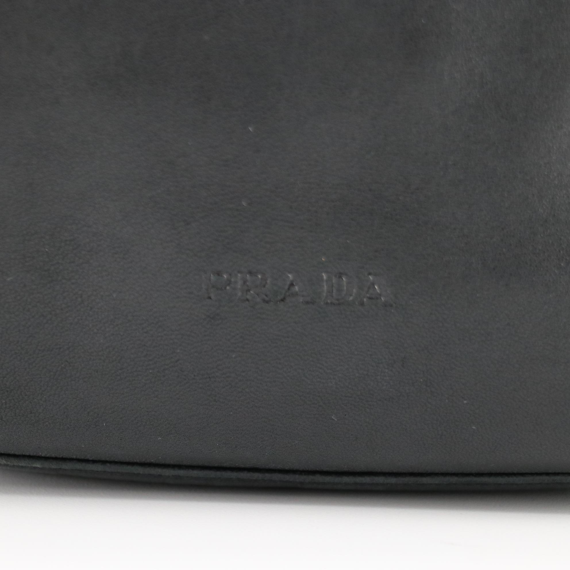 Prada Shoulder Bag in Vitello Leather with Resin Handle