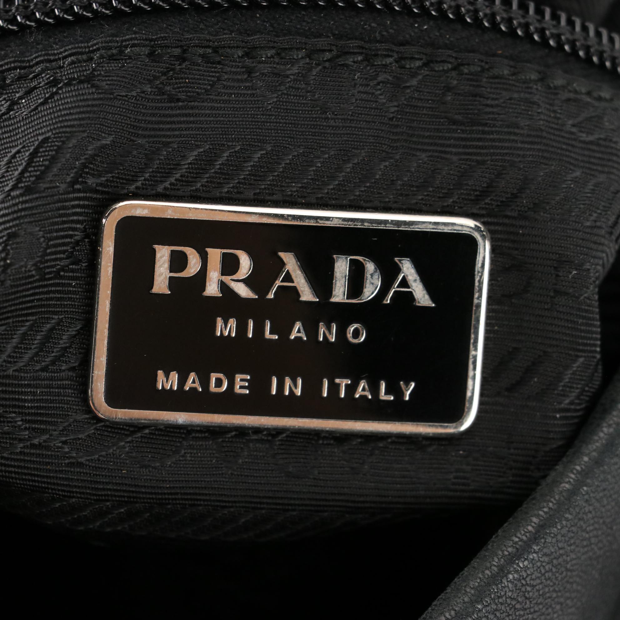 Prada Shoulder Bag in Vitello Leather with Resin Handle