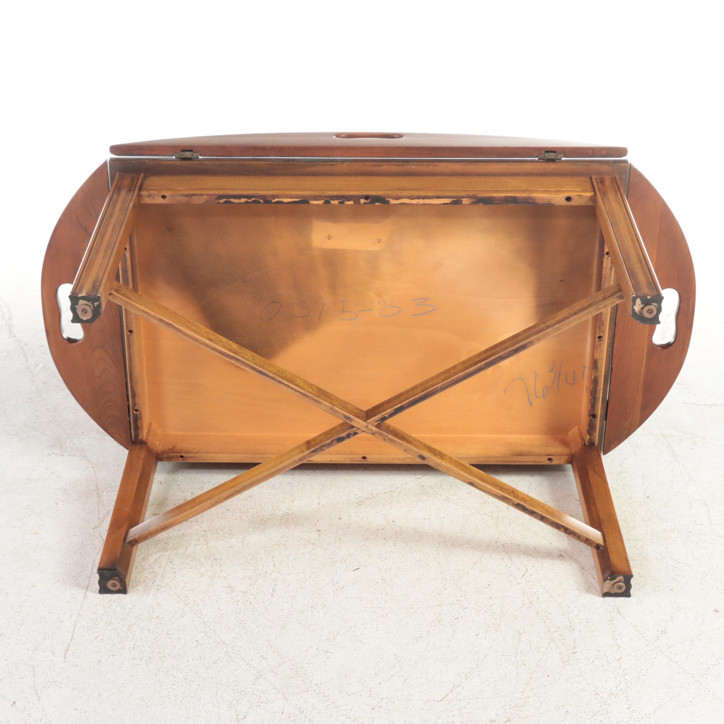 Chippendale Style Cherrywood and Maple Butler's Tray Coffee Table