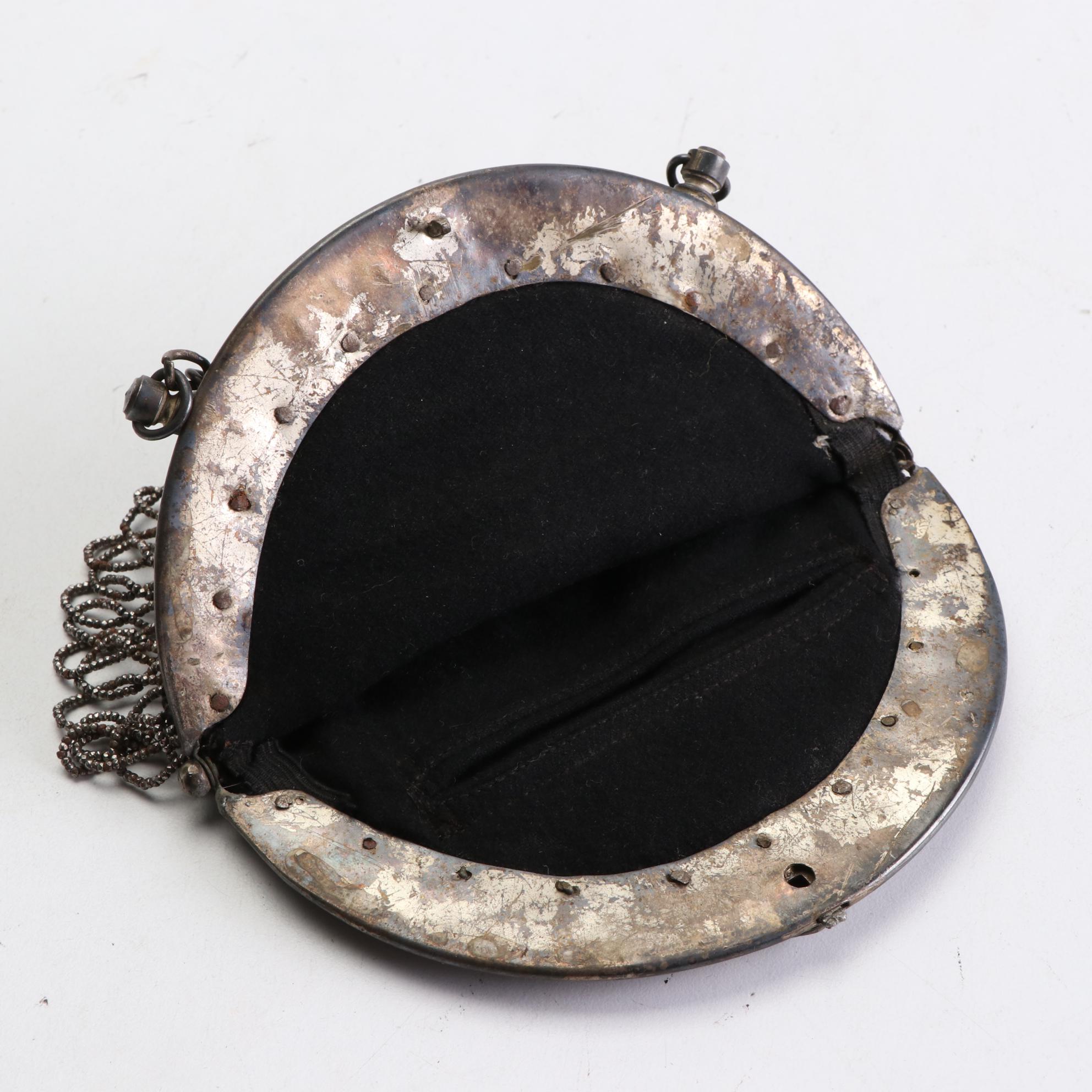 Chatelaine Bag with Velvet and Steel Cut Beads and Other Beaded Bags