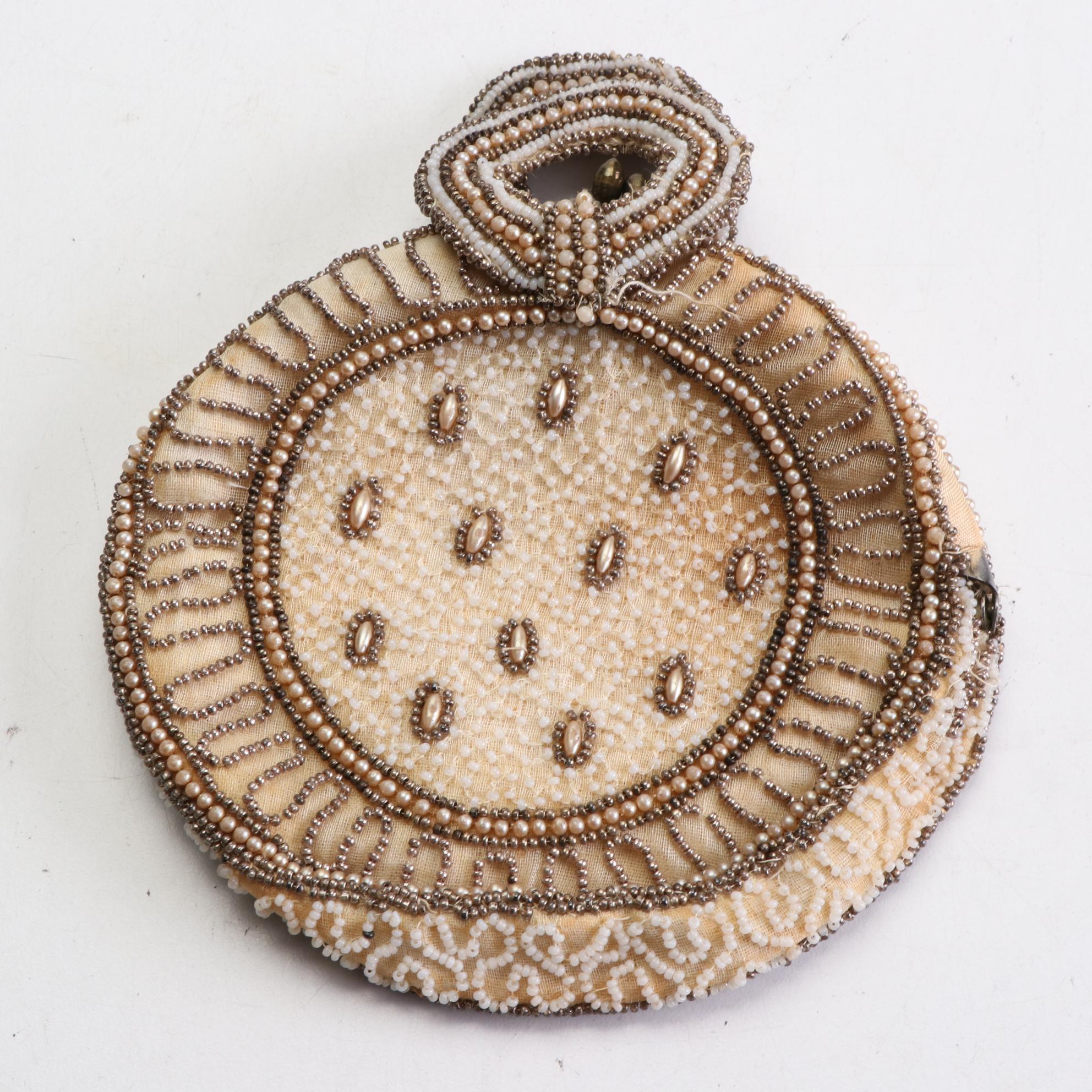 Chatelaine Bag with Velvet and Steel Cut Beads and Other Beaded Bags