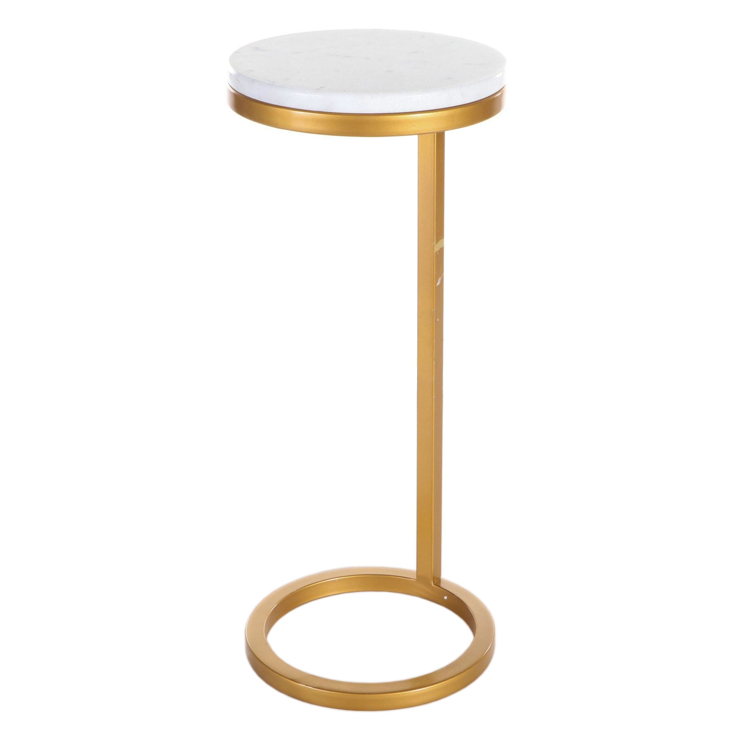 Gold Tight Space Marble Drink Table | EBTH
