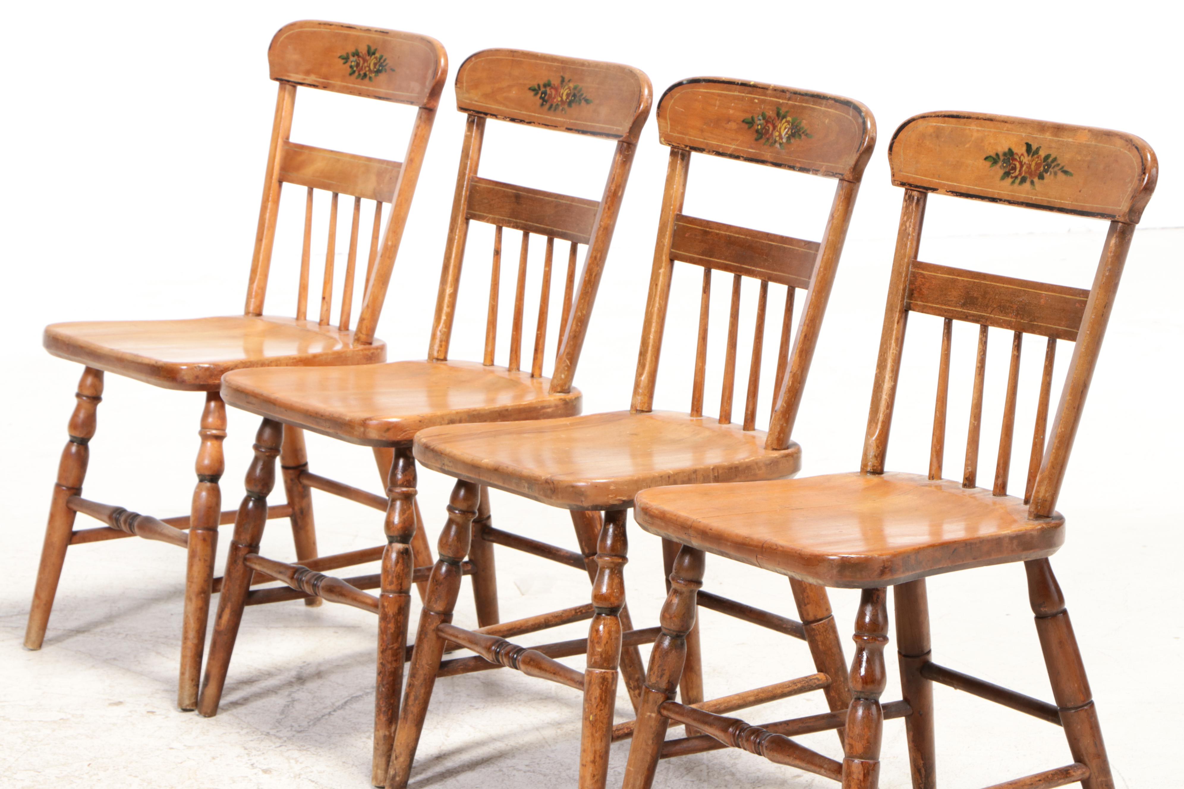 Six American Stencil-Decorated "Fancy" Chairs, 19th Century