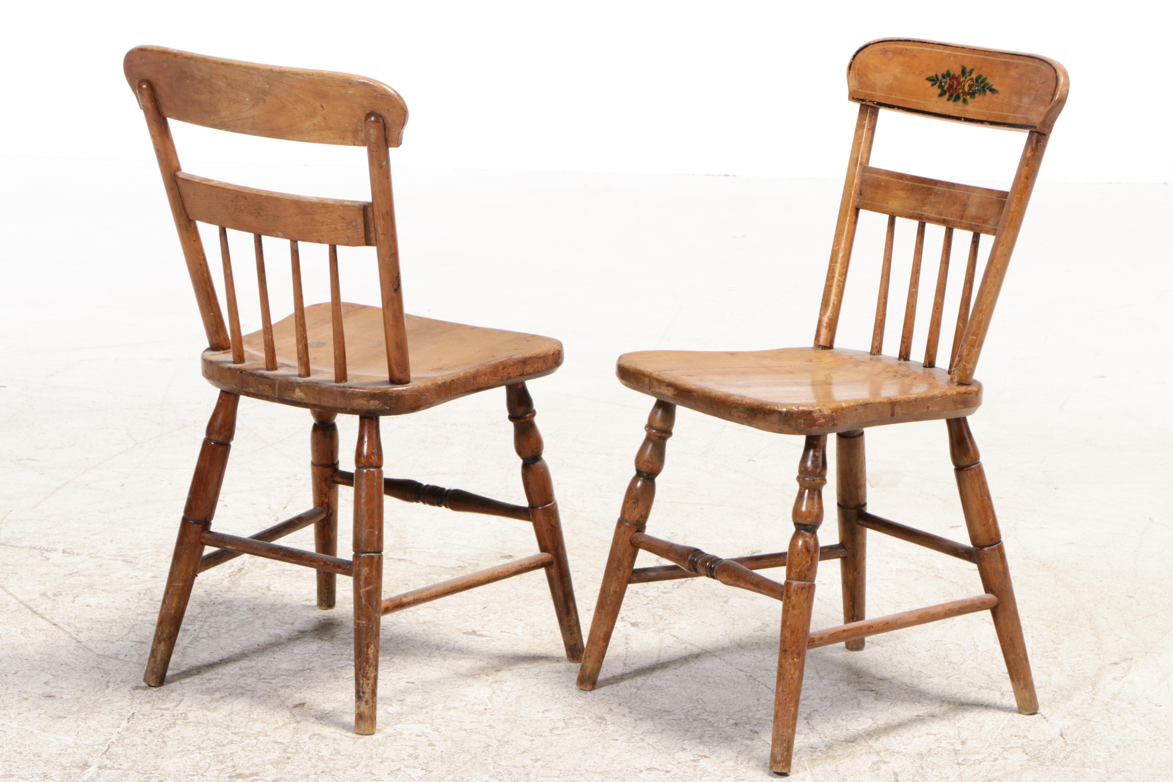 Six American Stencil-Decorated "Fancy" Chairs, 19th Century