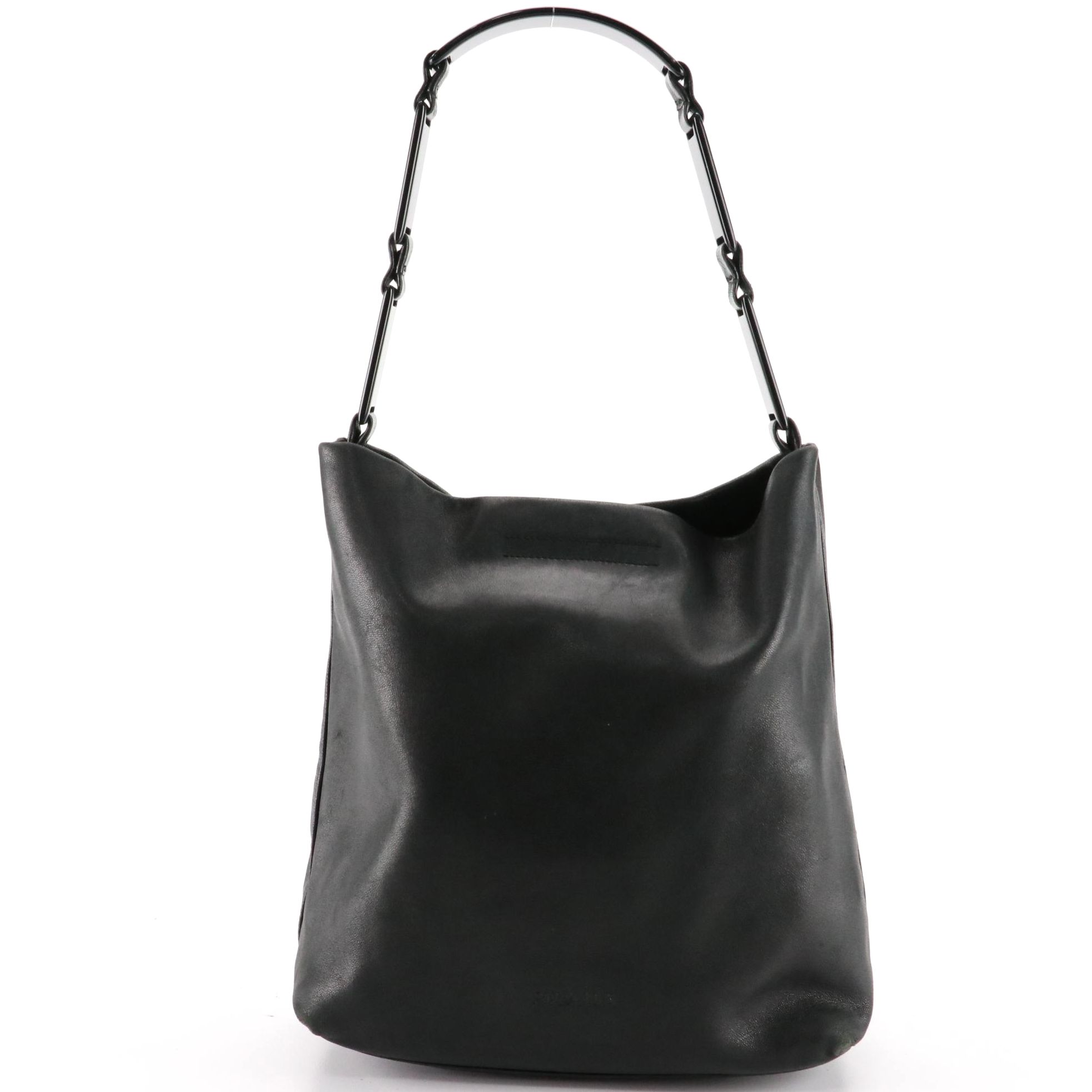 Prada Shoulder Bag in Vitello Leather with Resin Handle