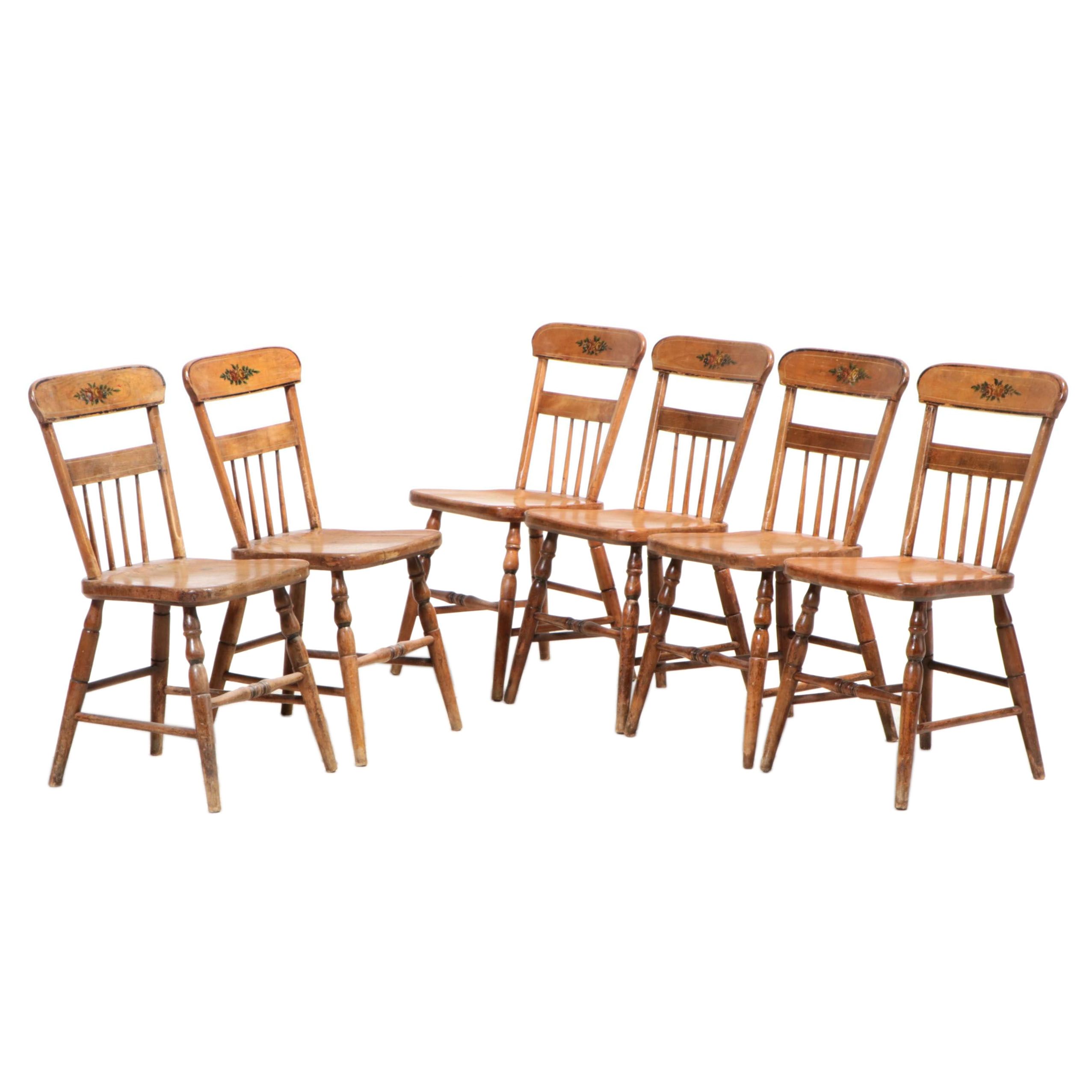 Six American Stencil-Decorated "Fancy" Chairs, 19th Century