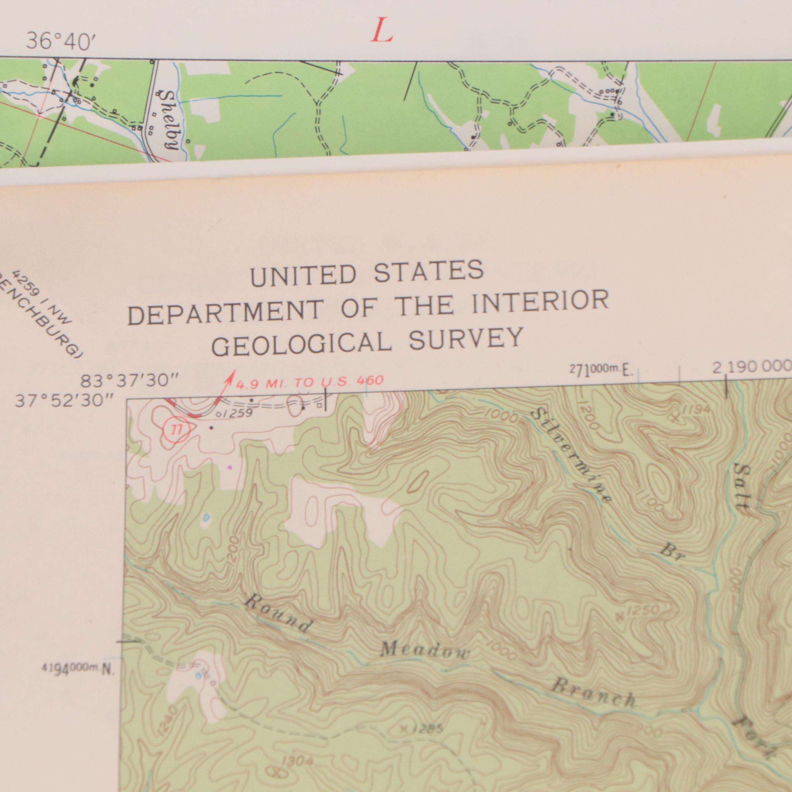 Color Lithograph Map "Land Between Lakes" and More Maps