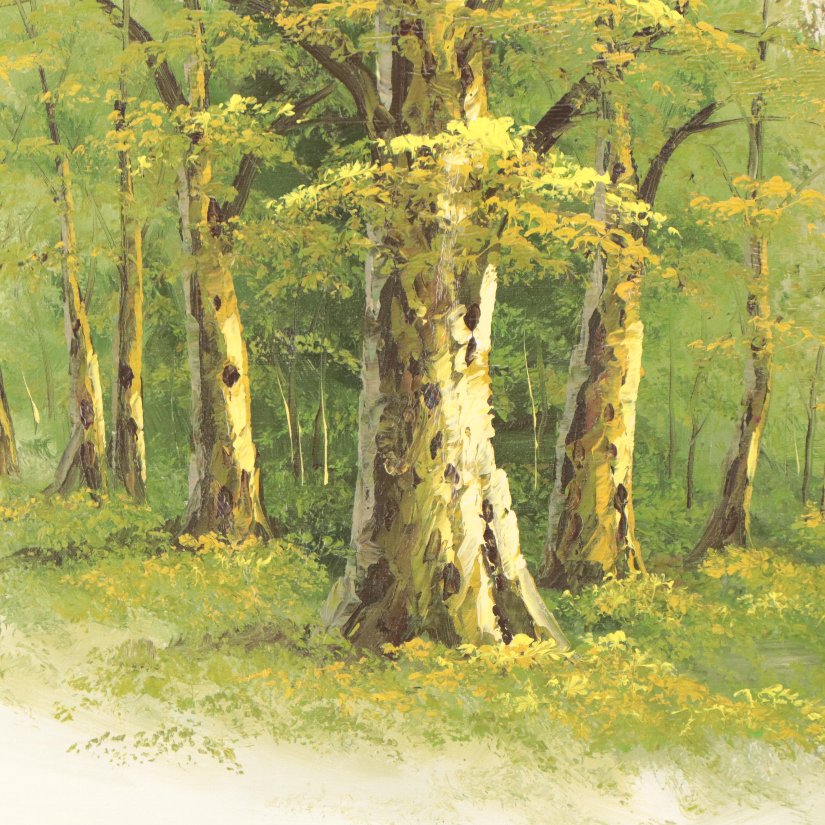 Oil Painting of a Forest Landscape