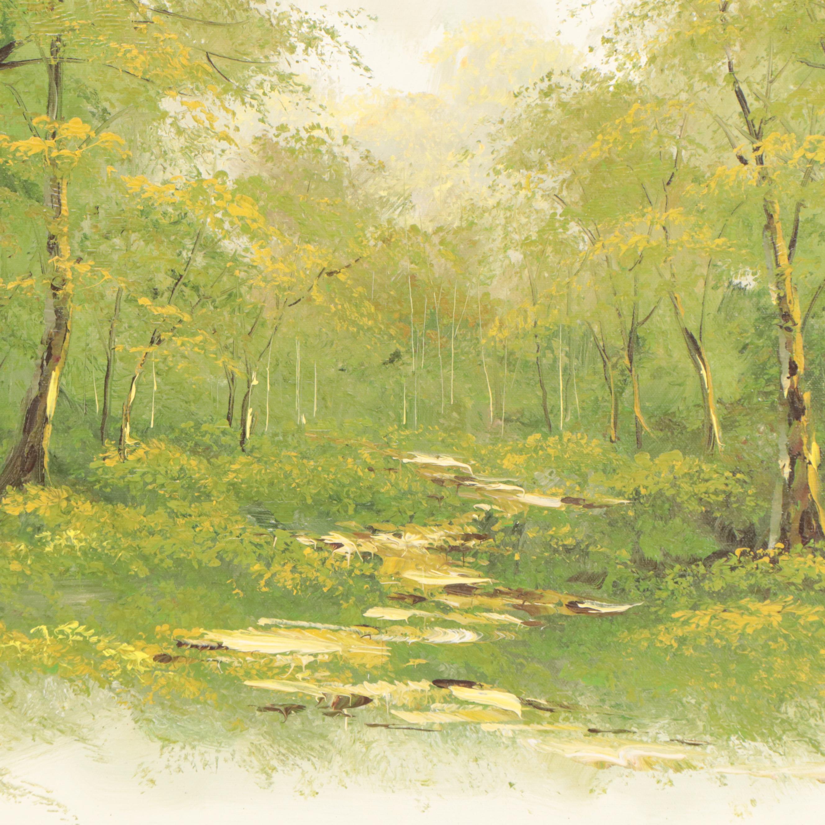 Oil Painting of a Forest Landscape