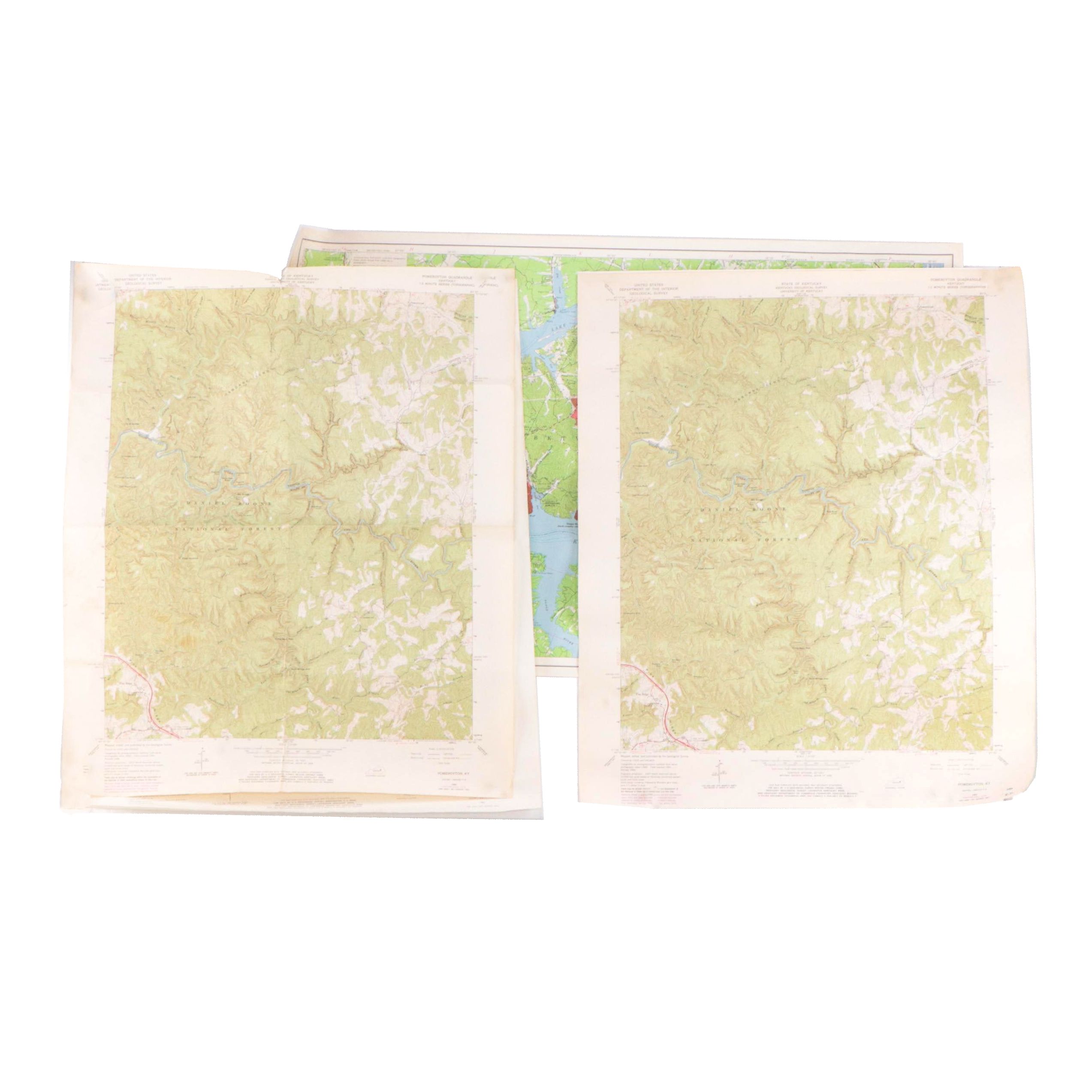 Color Lithograph Map "Land Between Lakes" and More Maps