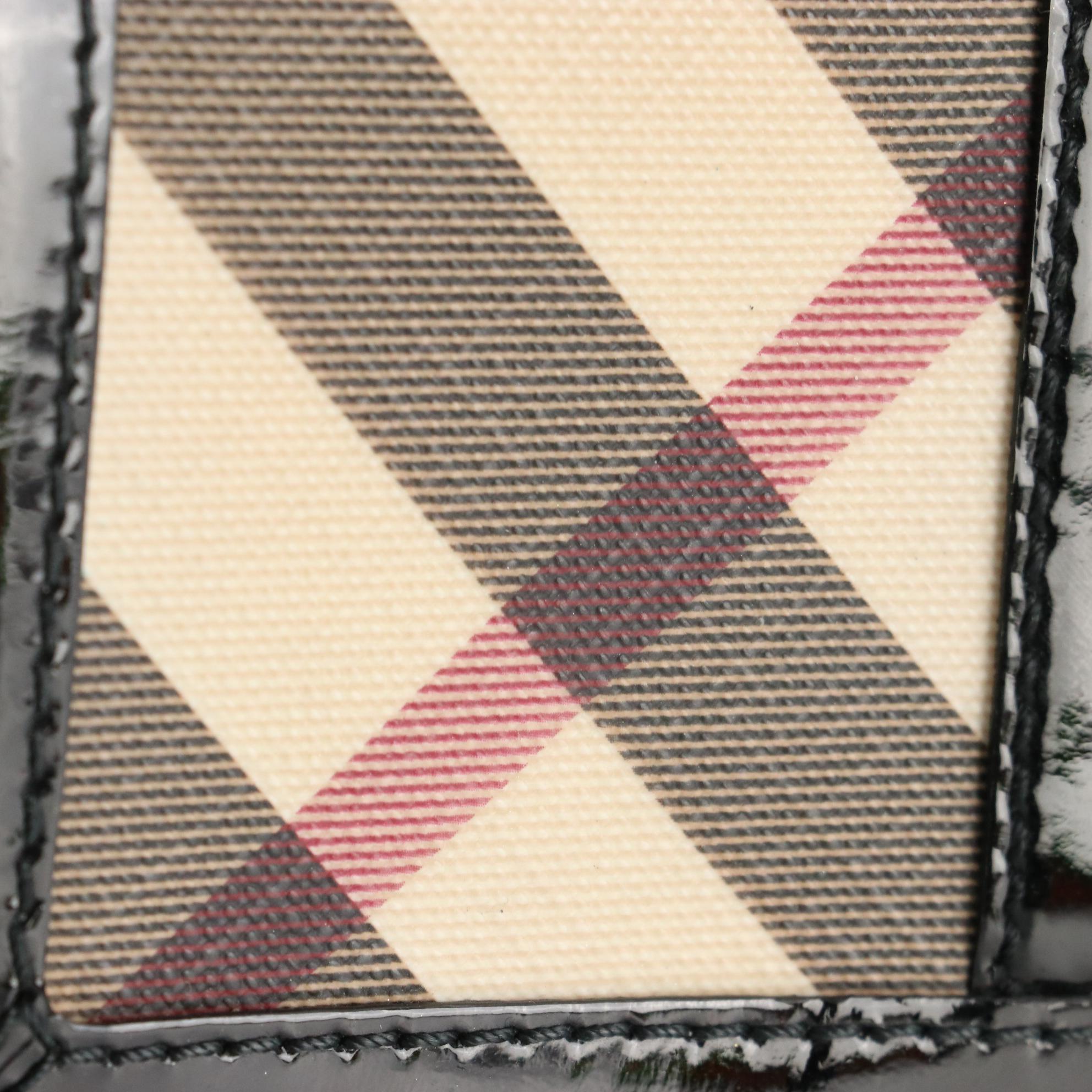 Burberry Patent Leather and Coated Canvas Wallet with Box and Dust Bag