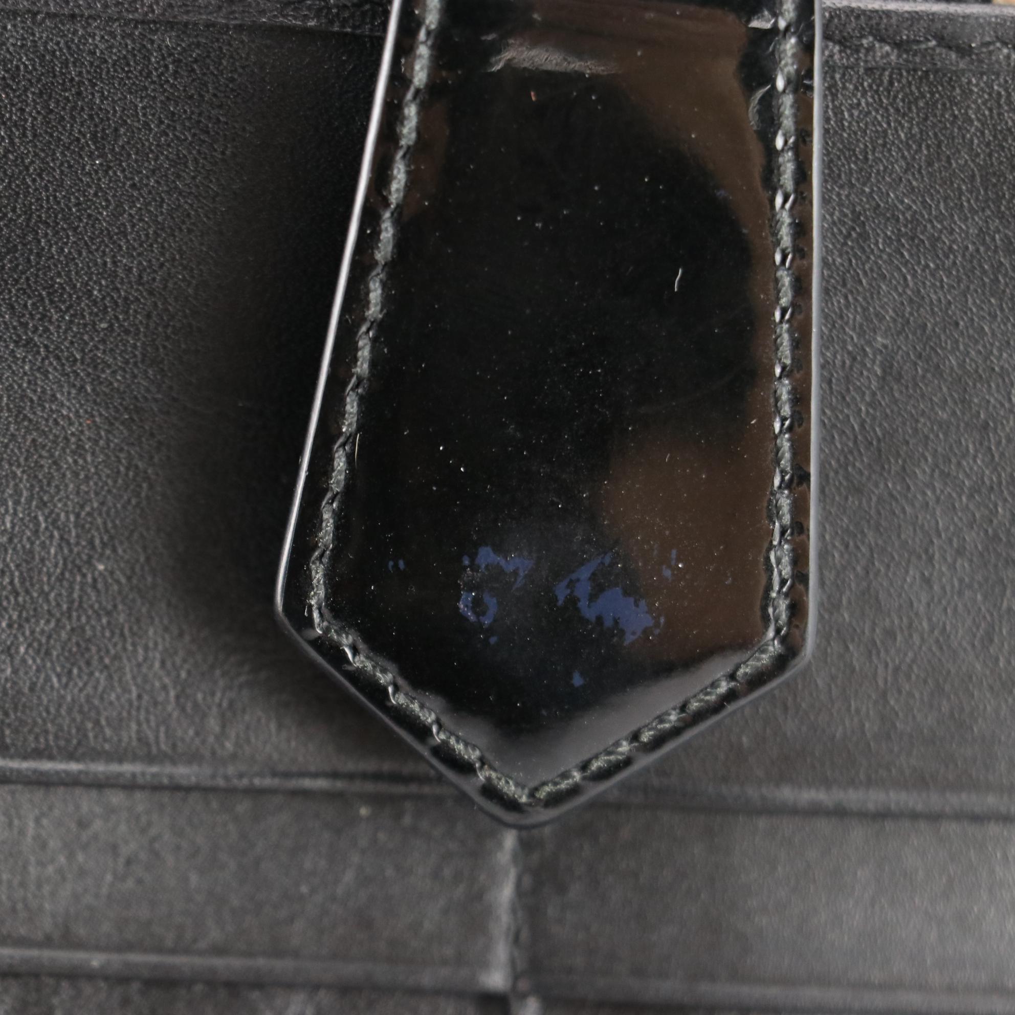 Burberry Patent Leather and Coated Canvas Wallet with Box and Dust Bag