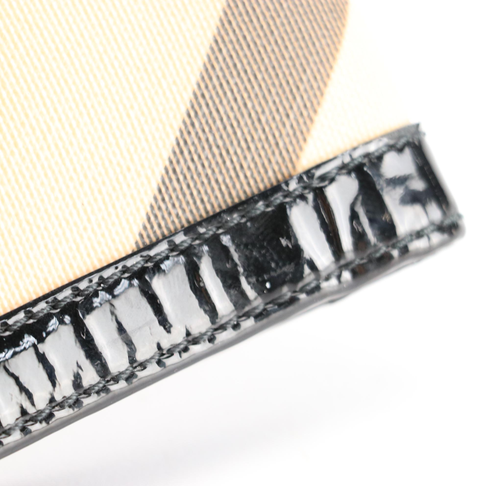 Burberry Patent Leather and Coated Canvas Wallet with Box and Dust Bag