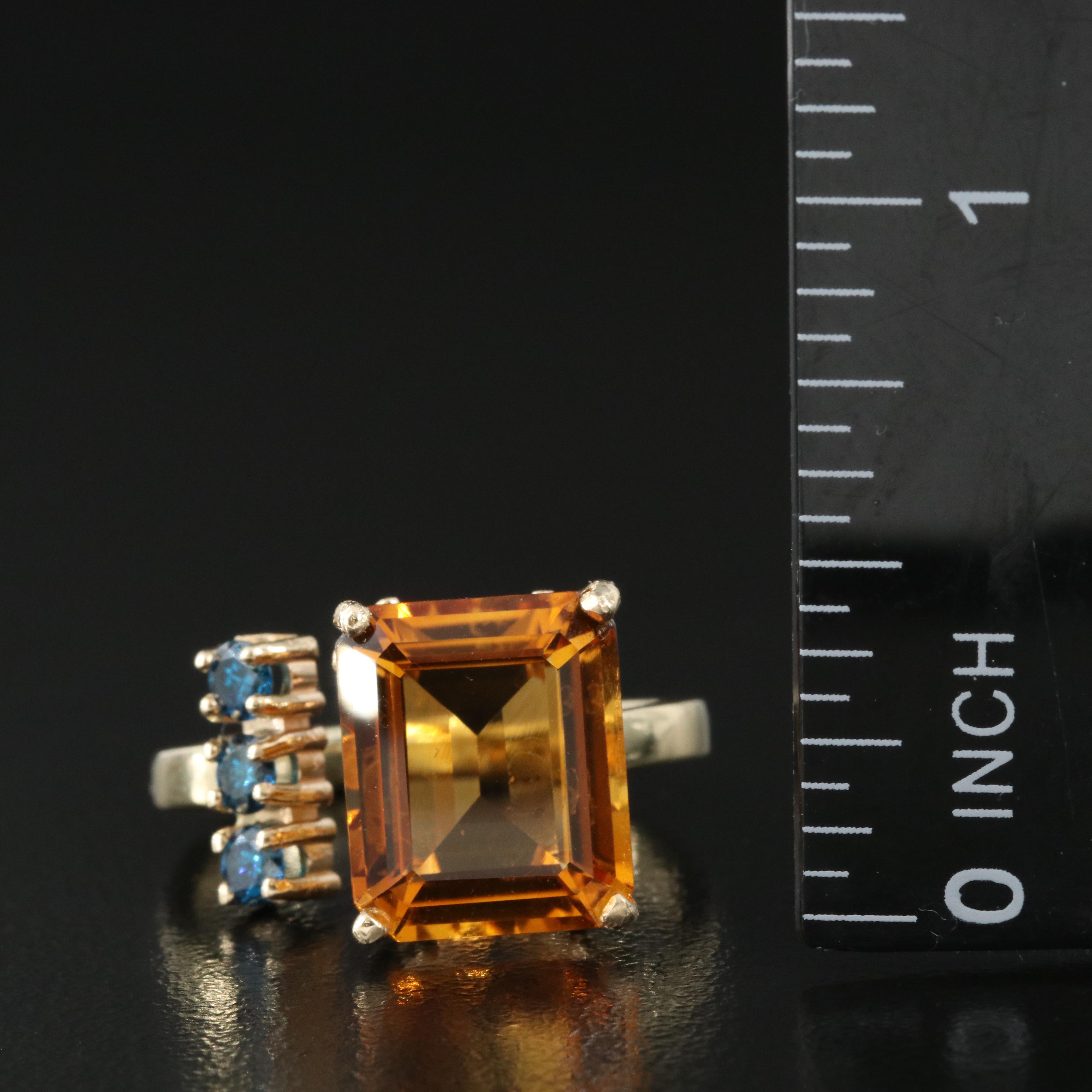 14K Citrine and Diamond Torque Ring