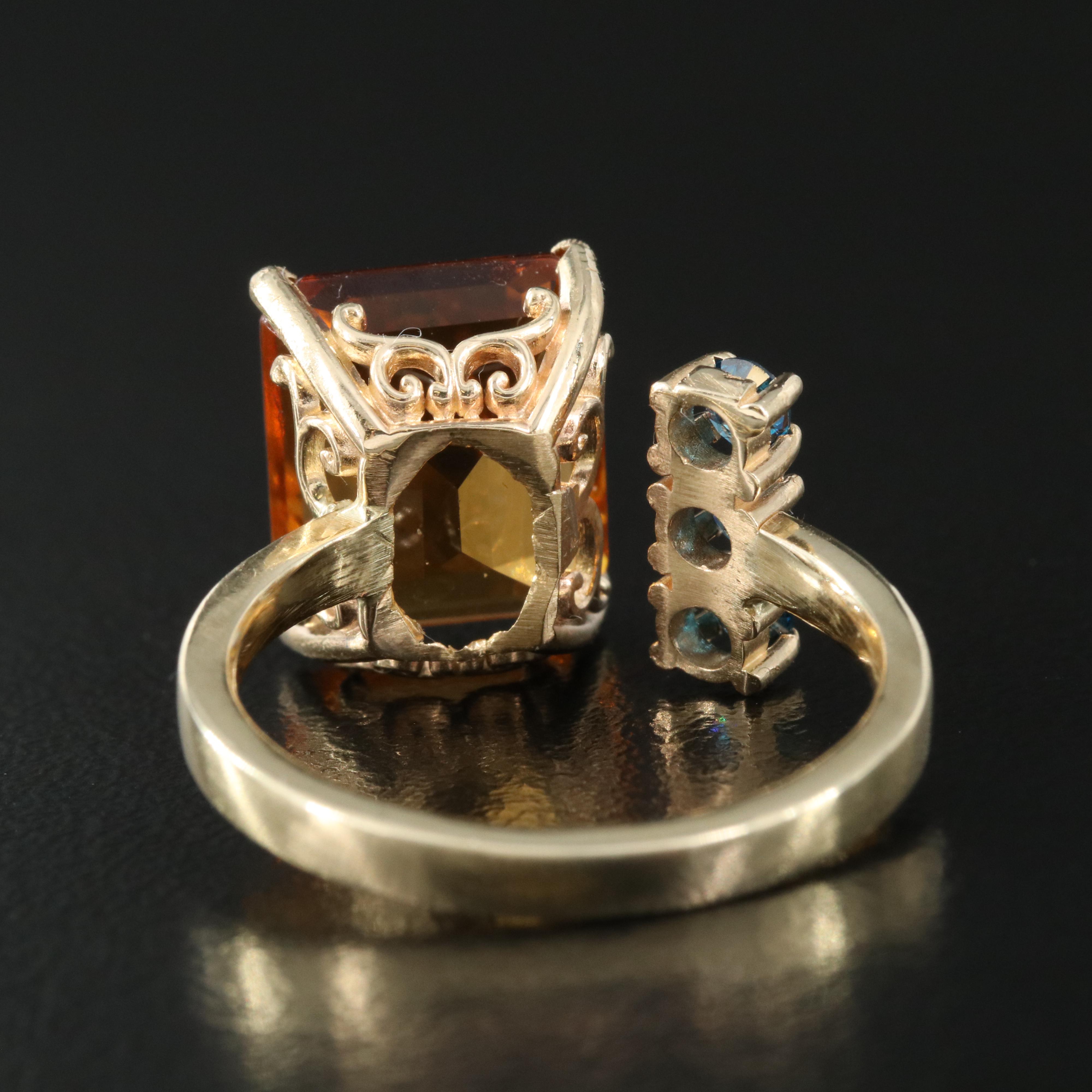 14K Citrine and Diamond Torque Ring