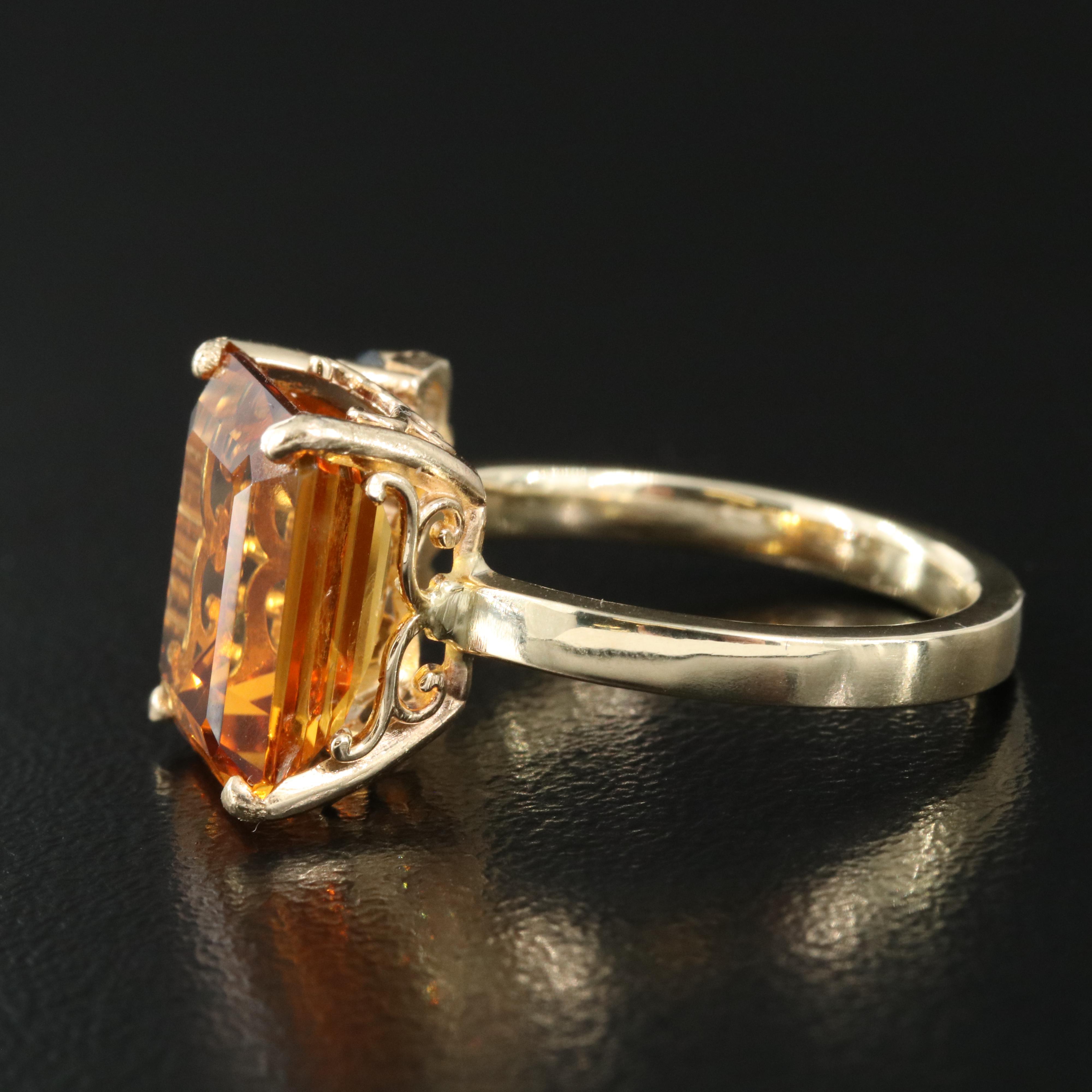14K Citrine and Diamond Torque Ring