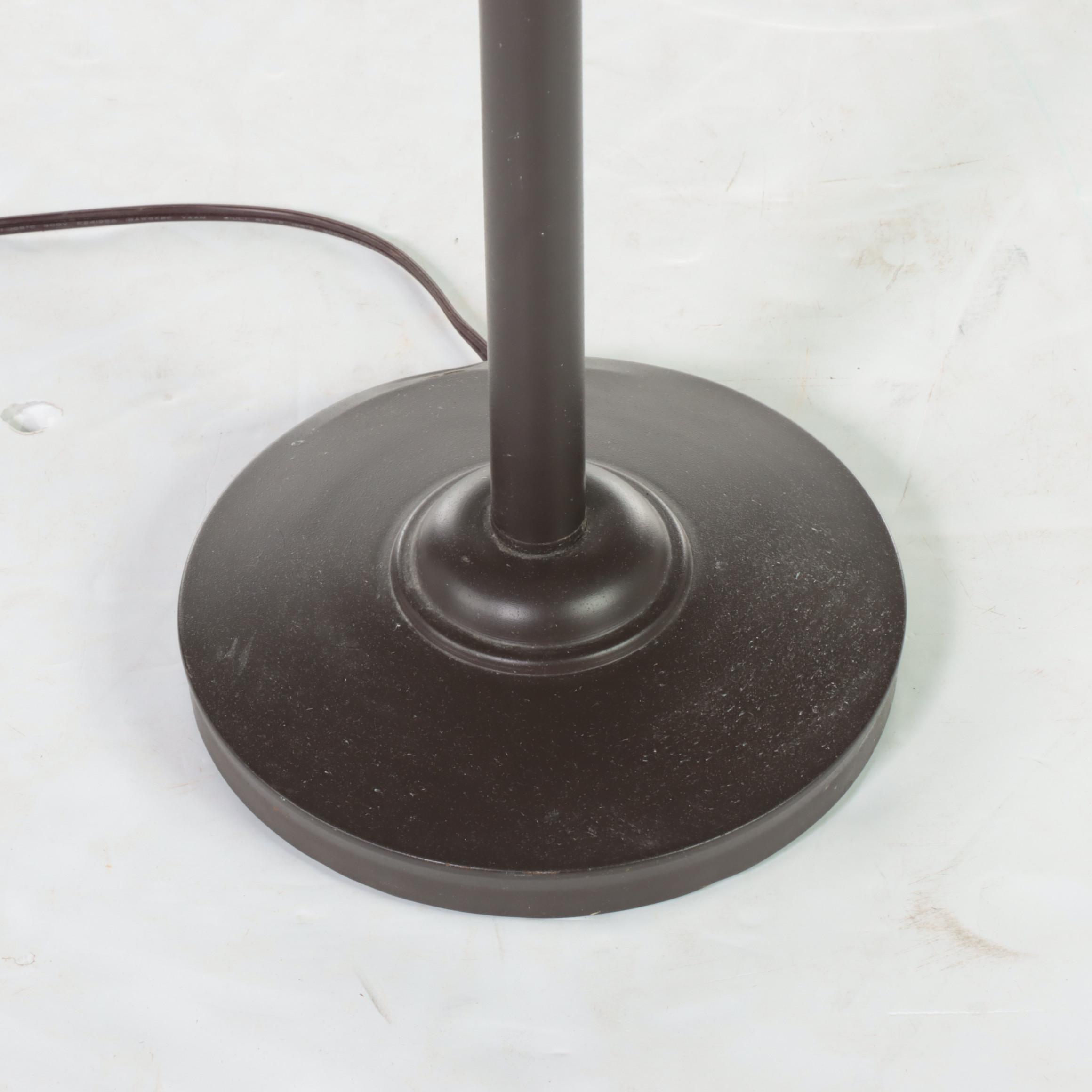 Contemporary Black Metal Torchiere Floor Lamp