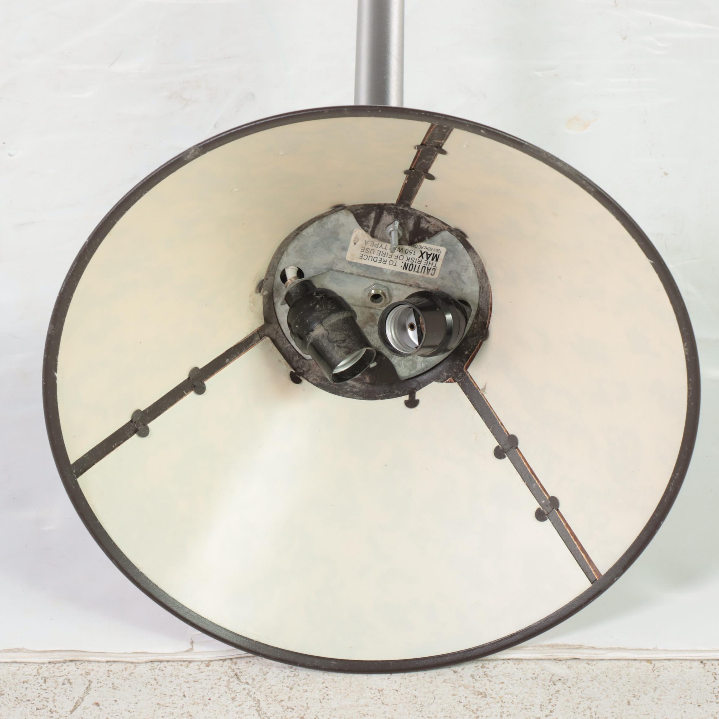 Contemporary Black Metal Torchiere Floor Lamp