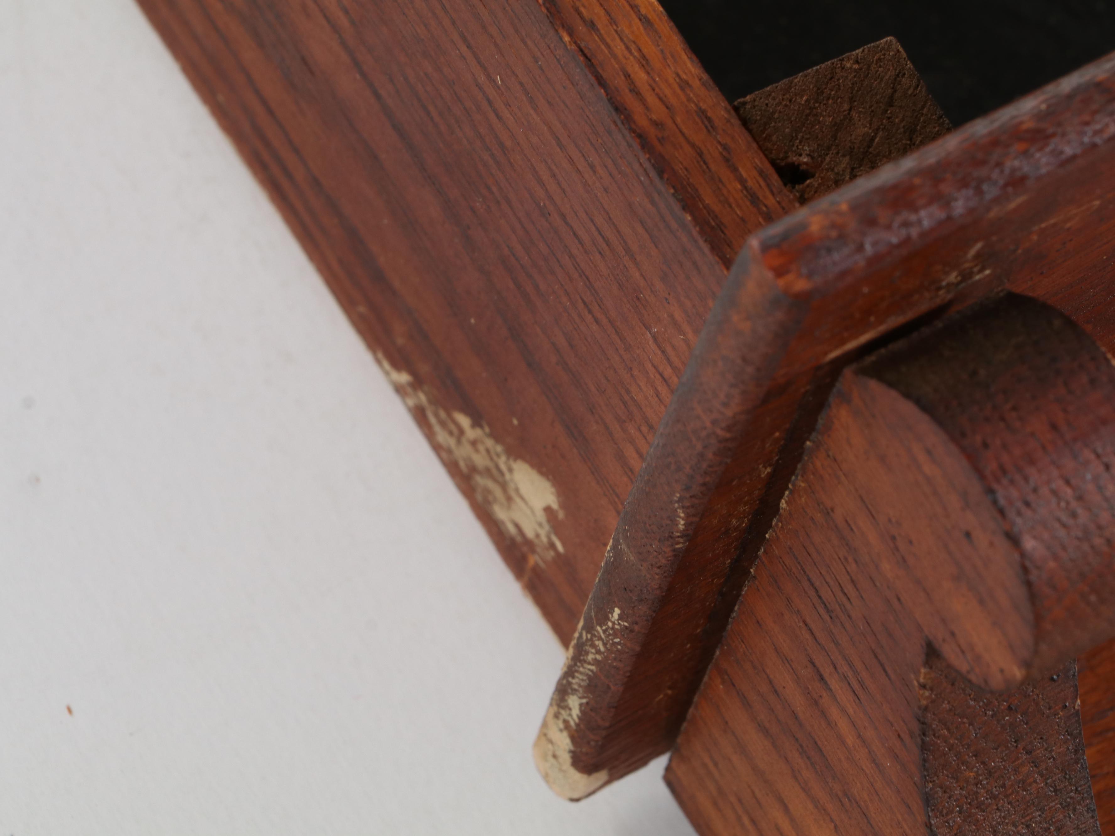 Session Clock Co. Stained Oak Wood Wall Clock, Early 20th Century