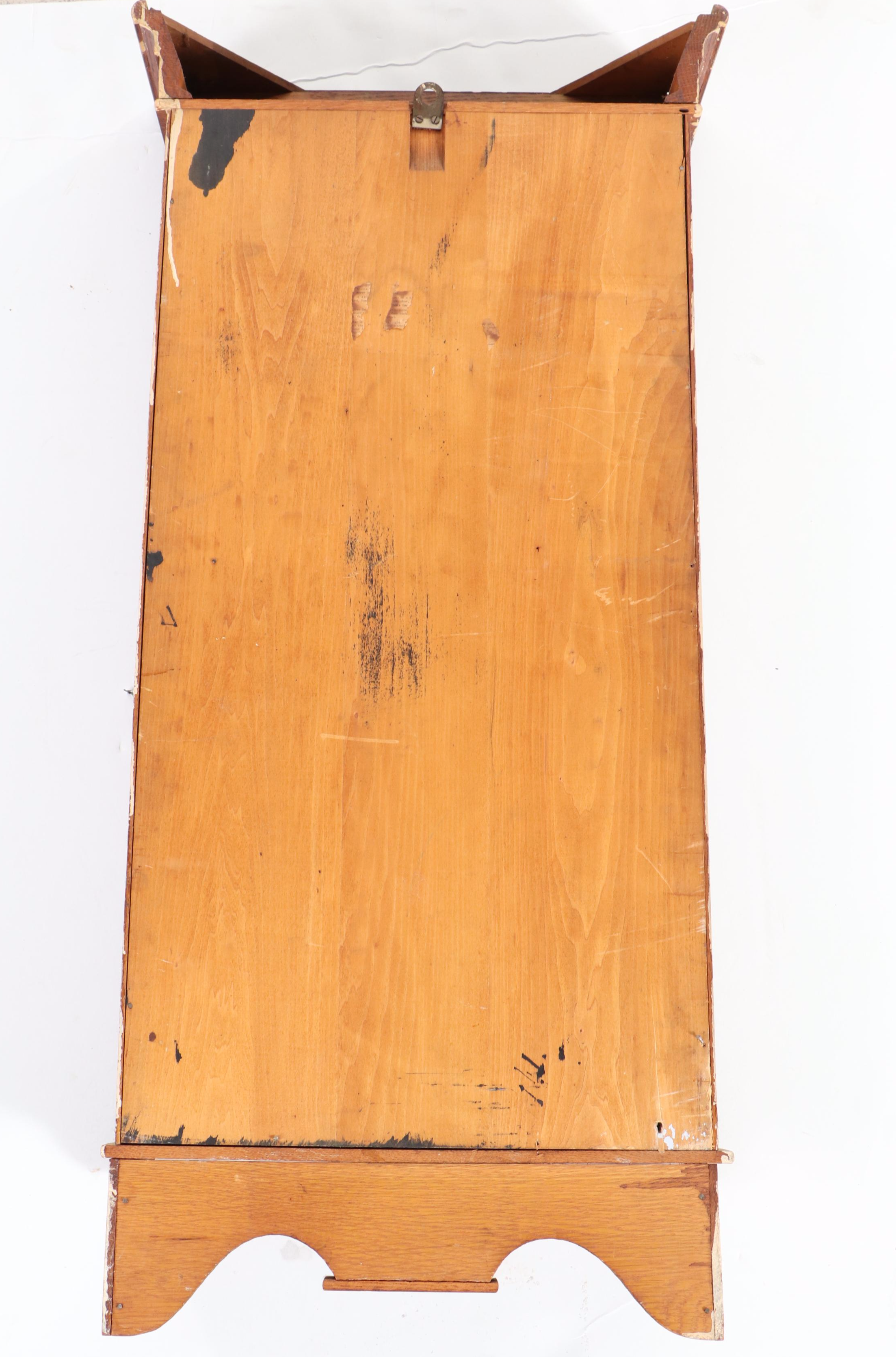 Session Clock Co. Stained Oak Wood Wall Clock, Early 20th Century