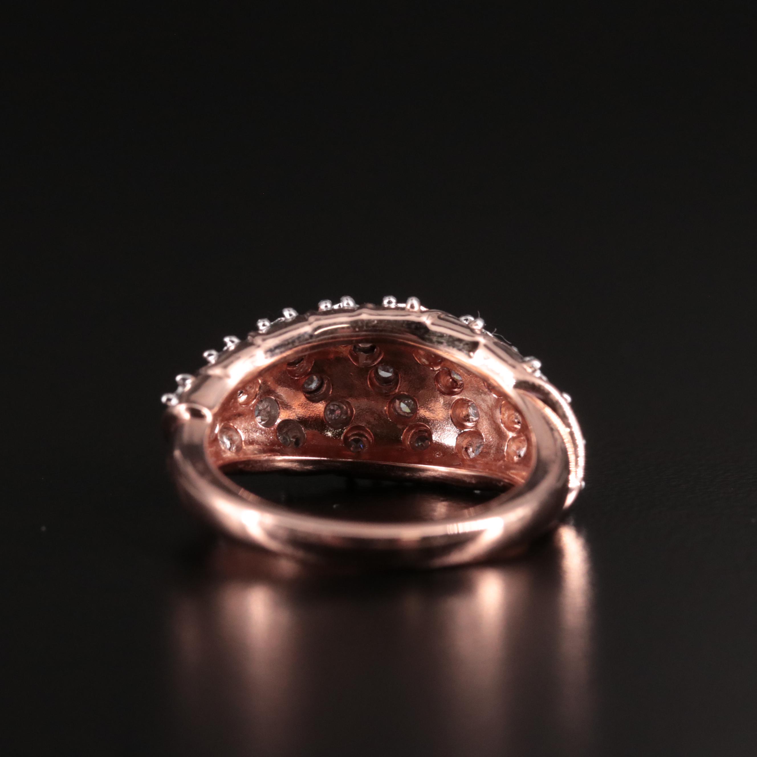 Sterling Diamond Shell Ring