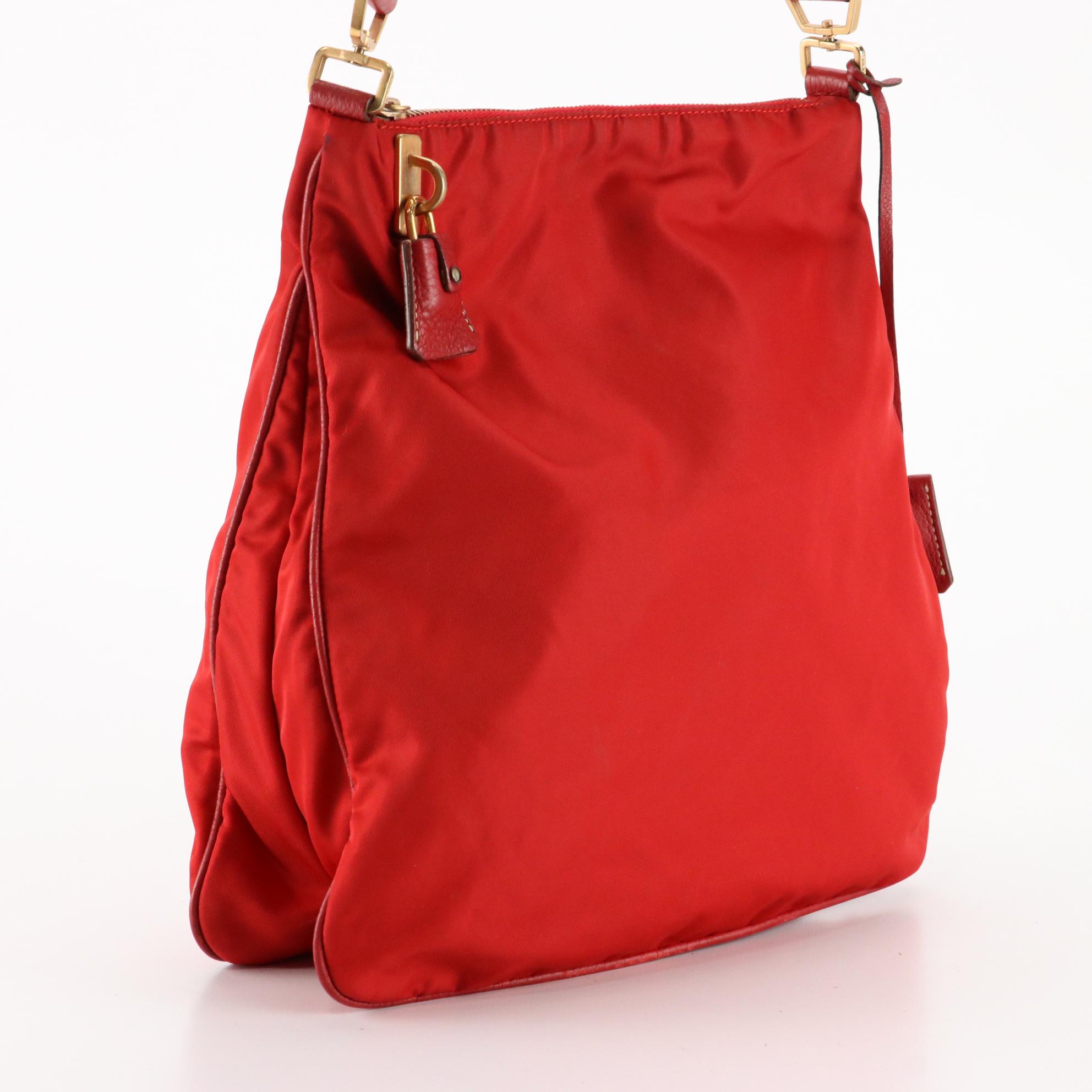 Prada Shoulder Bag in Tessuto Nylon with Leather Strap