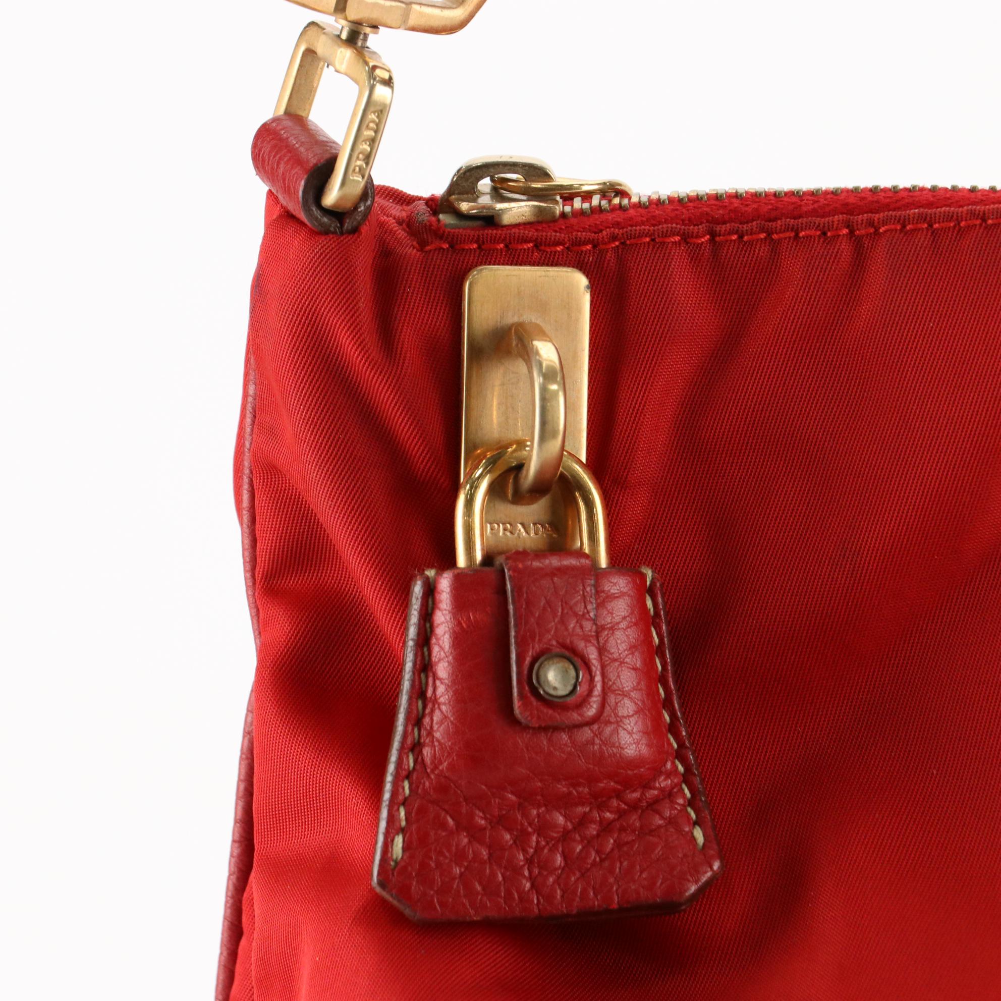 Prada Shoulder Bag in Tessuto Nylon with Leather Strap