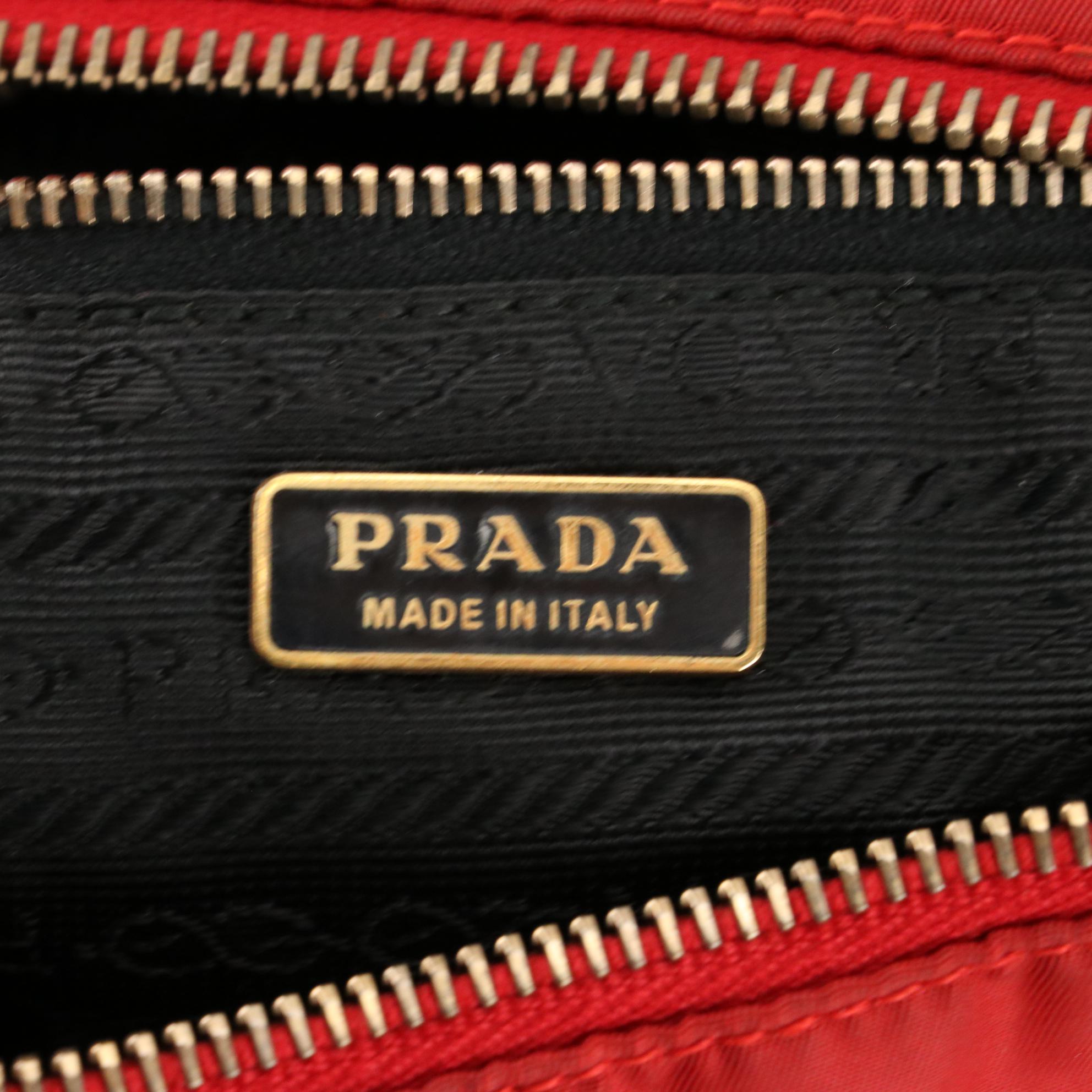 Prada Shoulder Bag in Tessuto Nylon with Leather Strap
